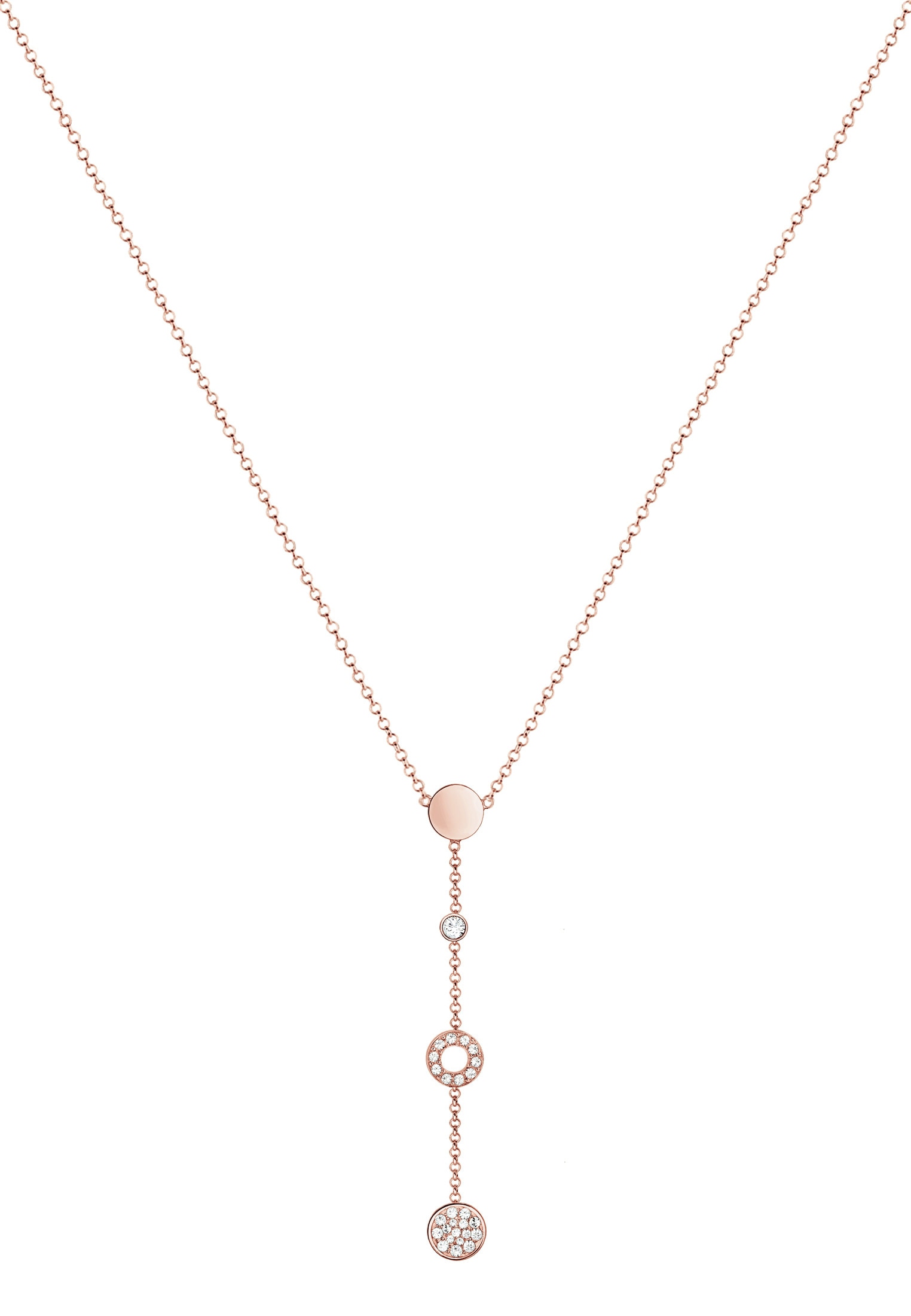 Elli Collierkettchen »Kreis Glas Kristalle Weiß 925 Sterling Silber«