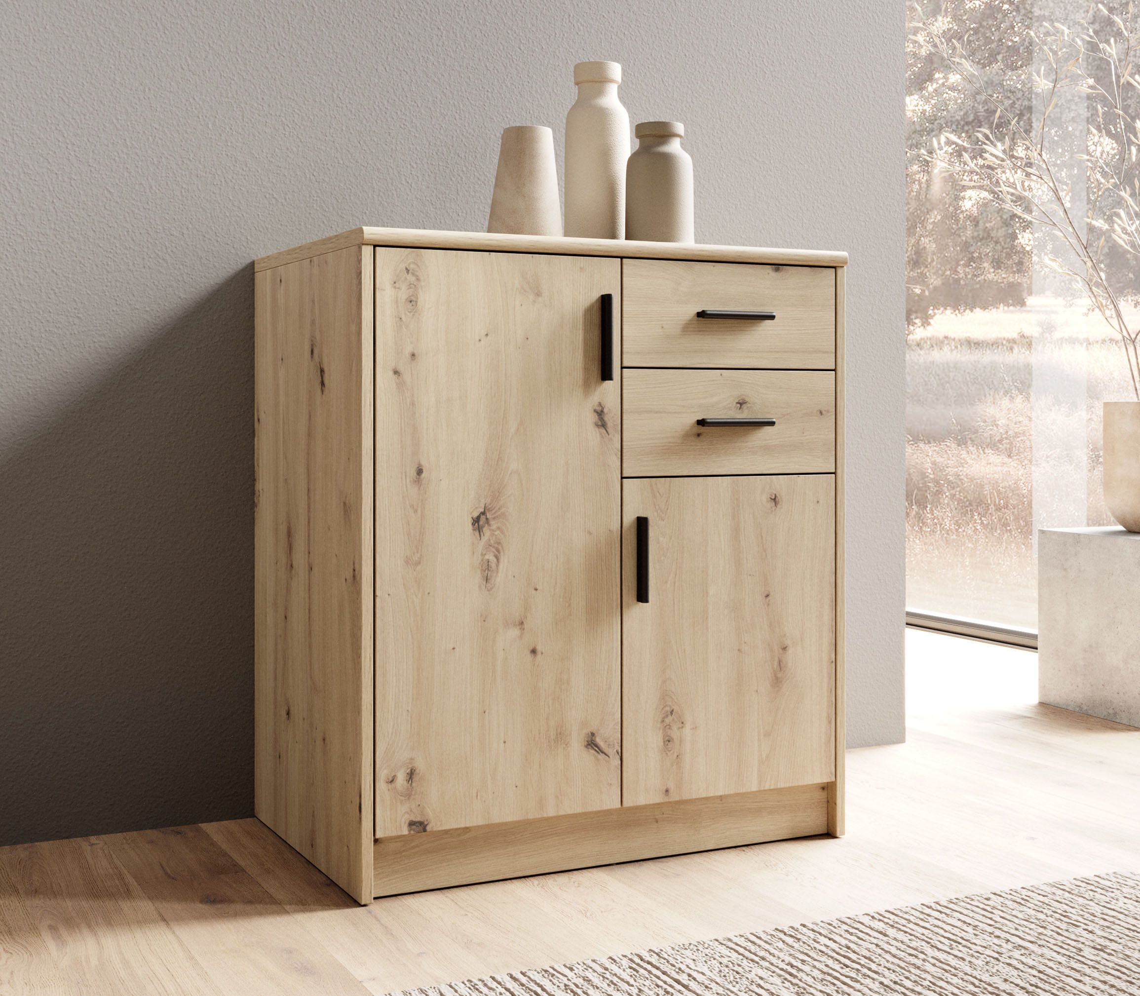 HBZ Sideboard »Nelly Kommode, BxHxT 74x86x50cm«, (1 St.), Breite 74cm, Einlegeböden verstellbar, foliert