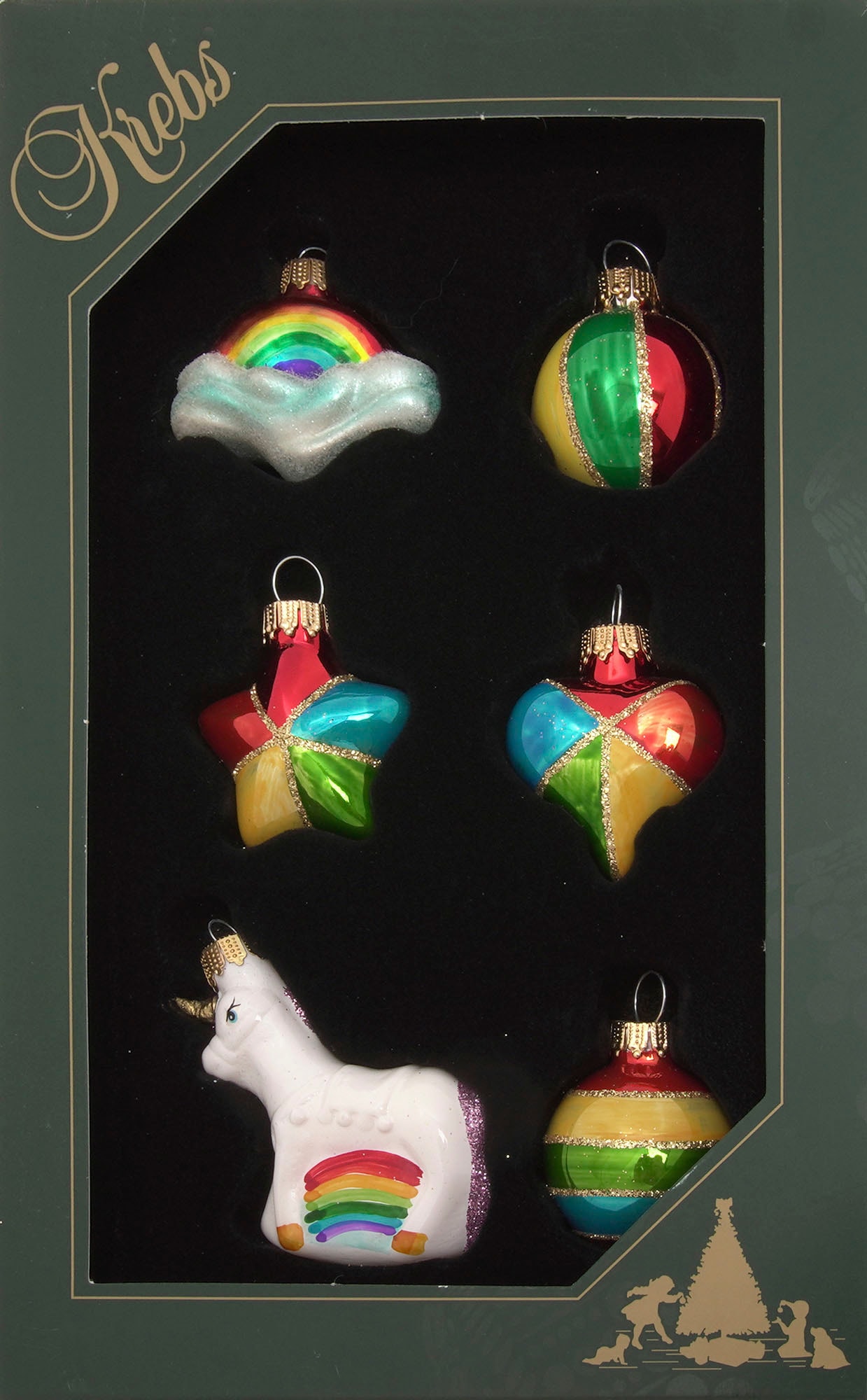 Krebs Glas Lauscha Christbaumschmuck "Mini Unicorn Set, Multicolor, 3,5cm", günstig online kaufen