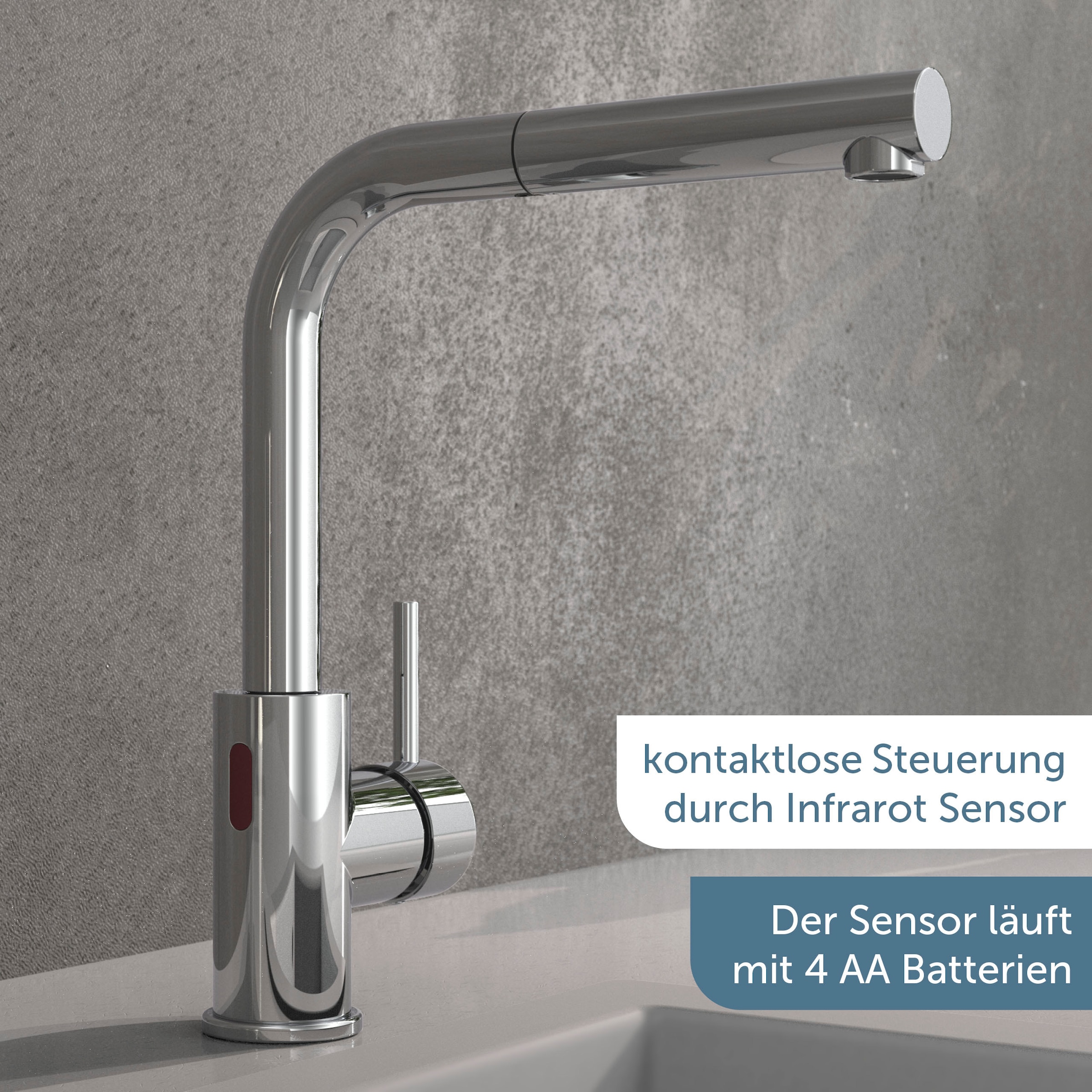 Schütte Spültischarmatur »VITAL« 1 Stk. tlg. Infrarottechnologie/Cold-Start-Fkt./360° schwenkbar /Eco-Click-Fkt.