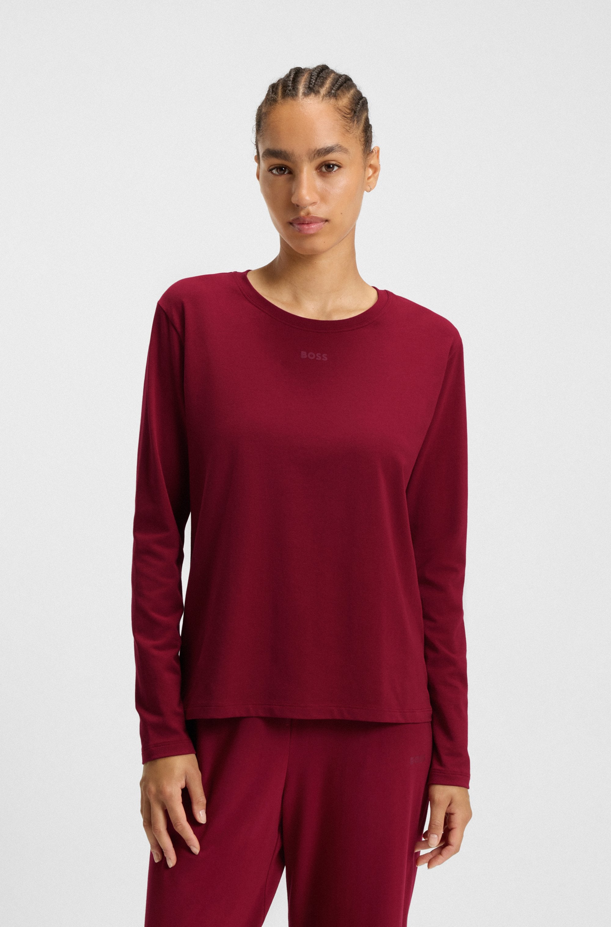 BOSS Langarmshirt mit Rundhalsausschnitt günstig online kaufen