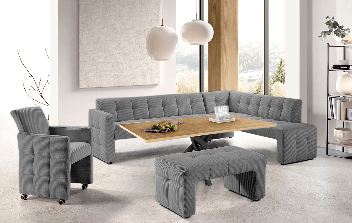 exxpo - sofa fashion Essbank »Barista, bequem und elegant, hohe Bodenfreiheit«, Eckbank Barista bequem und elegant, hochwertige Detailverarbeitung