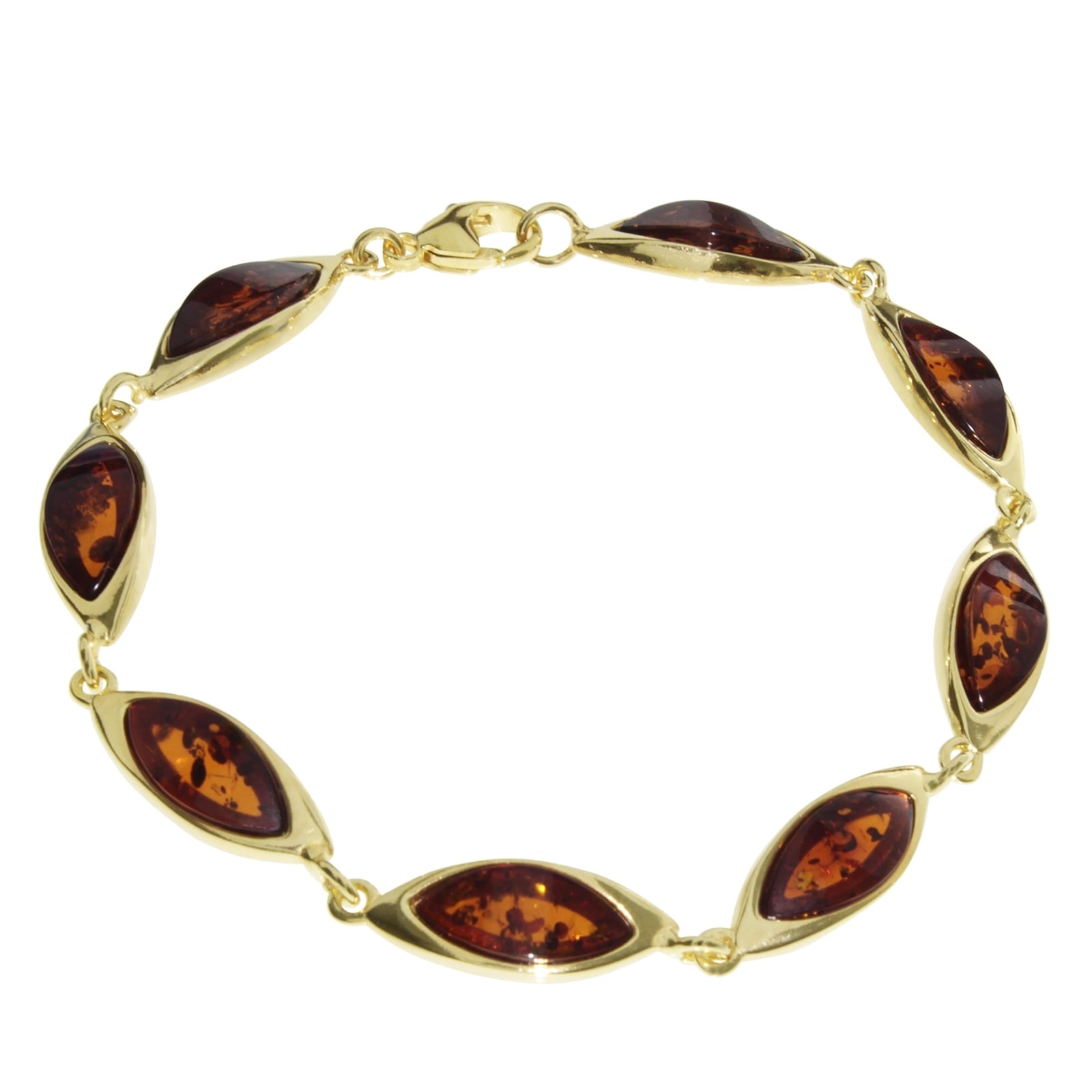 OSTSEE-SCHMUCK Damen Armband "- Tonje - Silber 925/000, vergoldet - Bernstein", Silber 925 (Sterlingsilber), gelb, Silber 925 (Sterlingsilber),