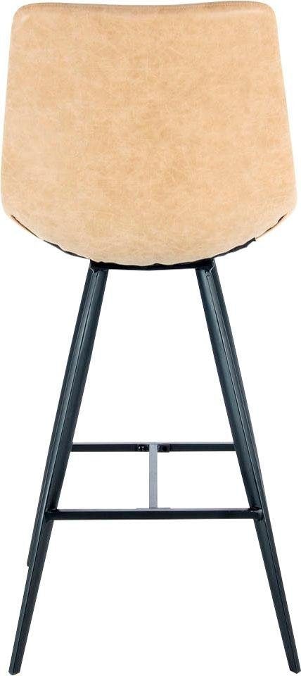 Kayoom Hochstuhl »Barstuhl Frances 425 2er-Set, stilvoller Retro-Look Barhocker«, (Set), 2 St., pflegeleicht, bequem, attraktive Lederoptik, stilvoller Retro-Look
