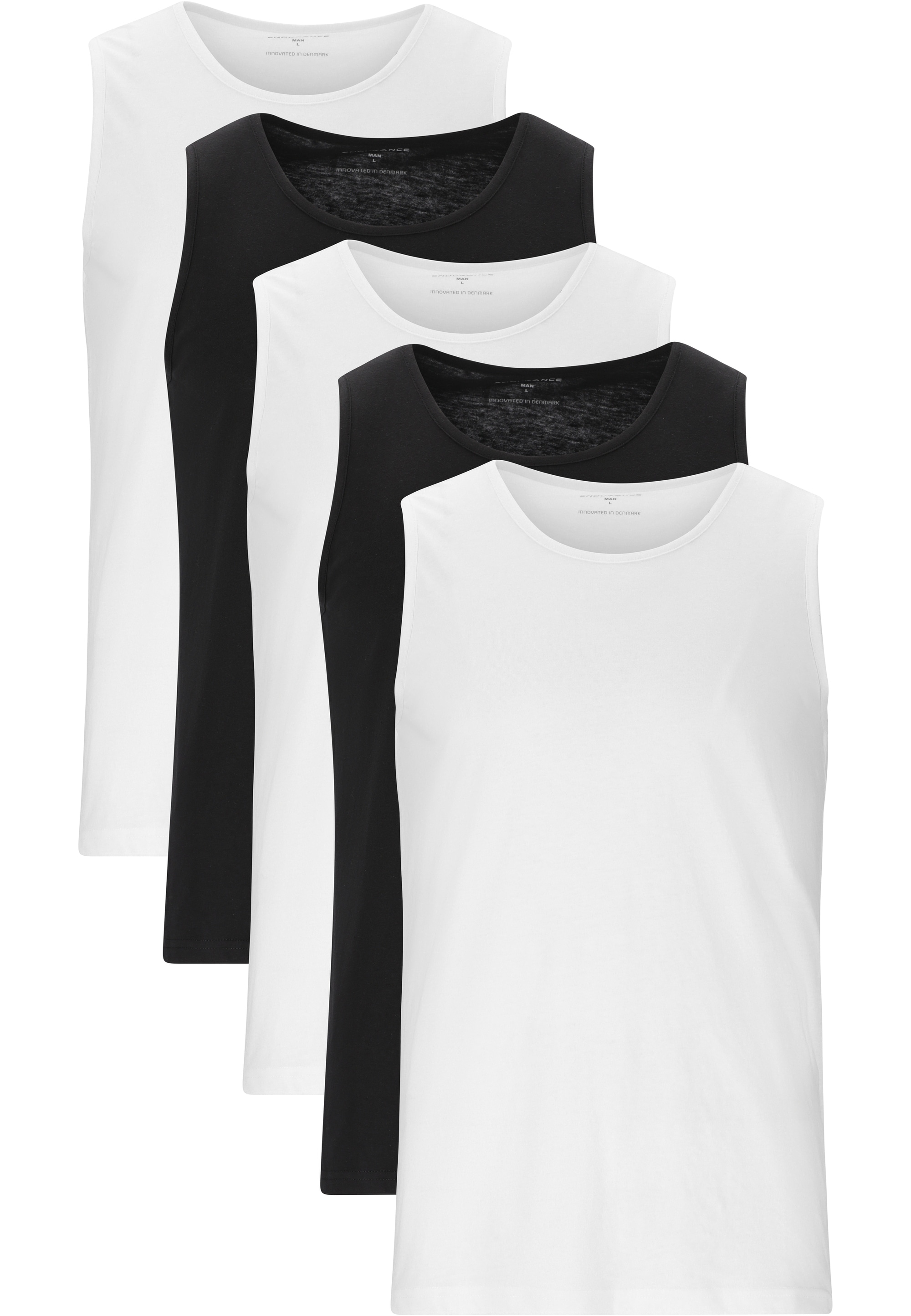 T-Shirt ENDURANCE "Rabby", Herren, Gr. S, schwarz-weiß (schwarz, weiß), 60% Baumwolle, 40% Polyester, unifarben, normal, Rundhals, Shirts T-Shirt, im 5er-Pack