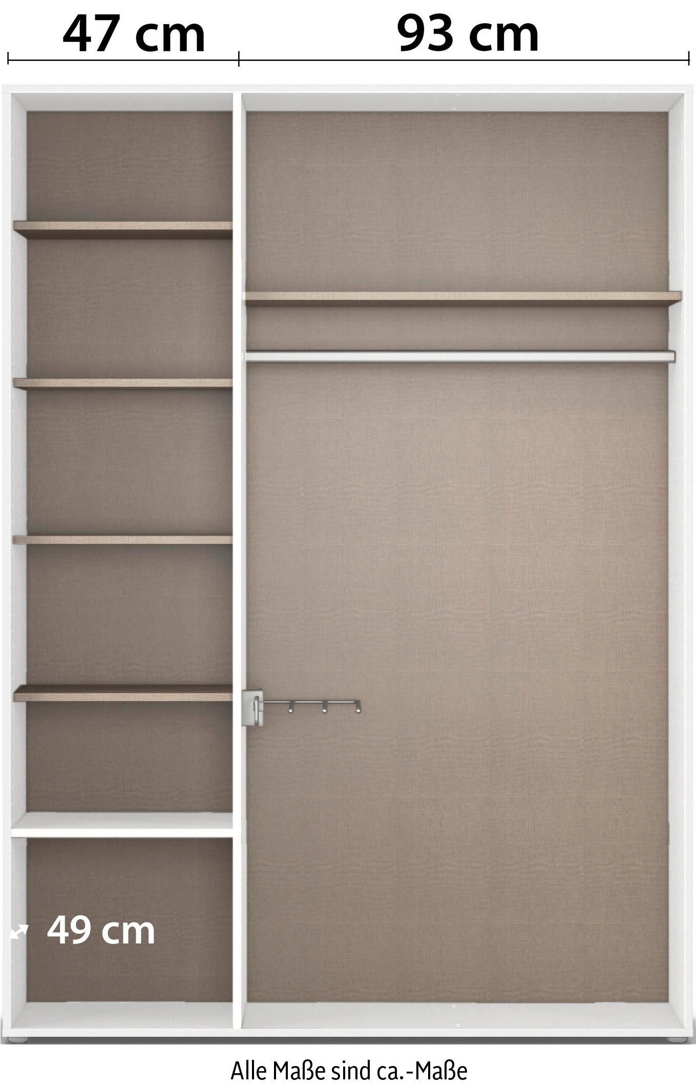 rauch Drehtürenschrank »Kleiderschrank Schrank Garderobe Wäscheschrank VOYAGER«, (in 3 verschiedenen Ausstattungen BASIC/CLASSIC/PREMIUM), moderne Griffe in Graumetallic mit Außenschubkästen MADE IN GERMANY
