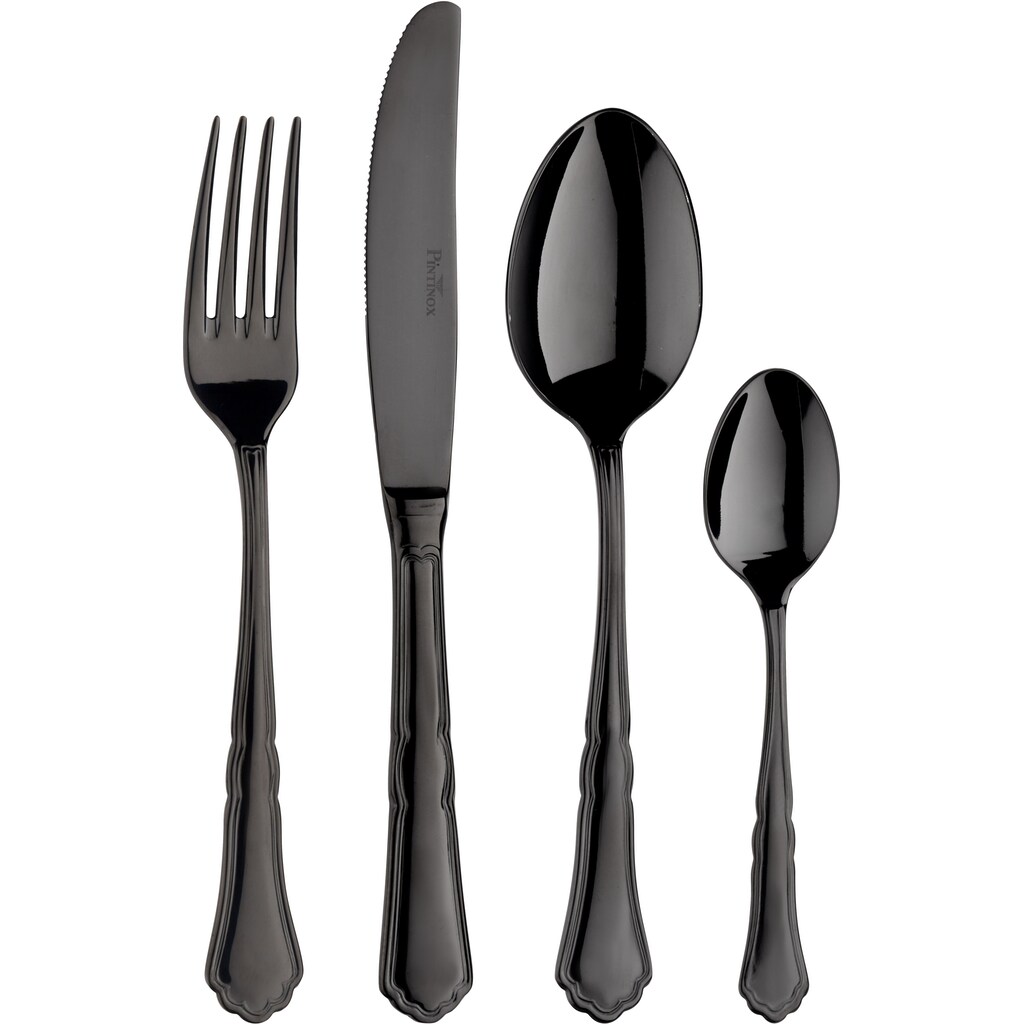 PINTINOX Besteck-Set »Settecento Treasure Total Black«, (Set, 30 tlg.)