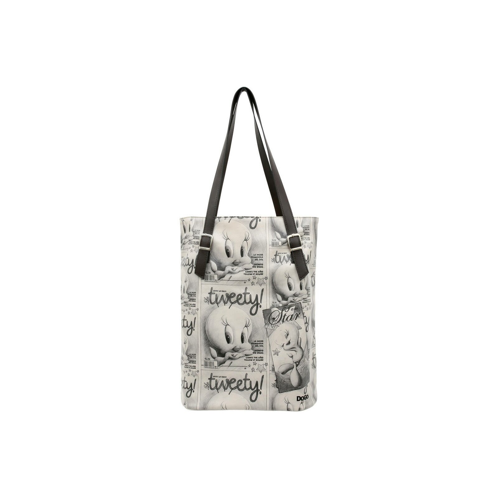 Thumbnail - DOGO Umhängetasche "Tall Bag Damen Schultertasche Tweety Sketch Damen Schultertasche", Handgefertigt