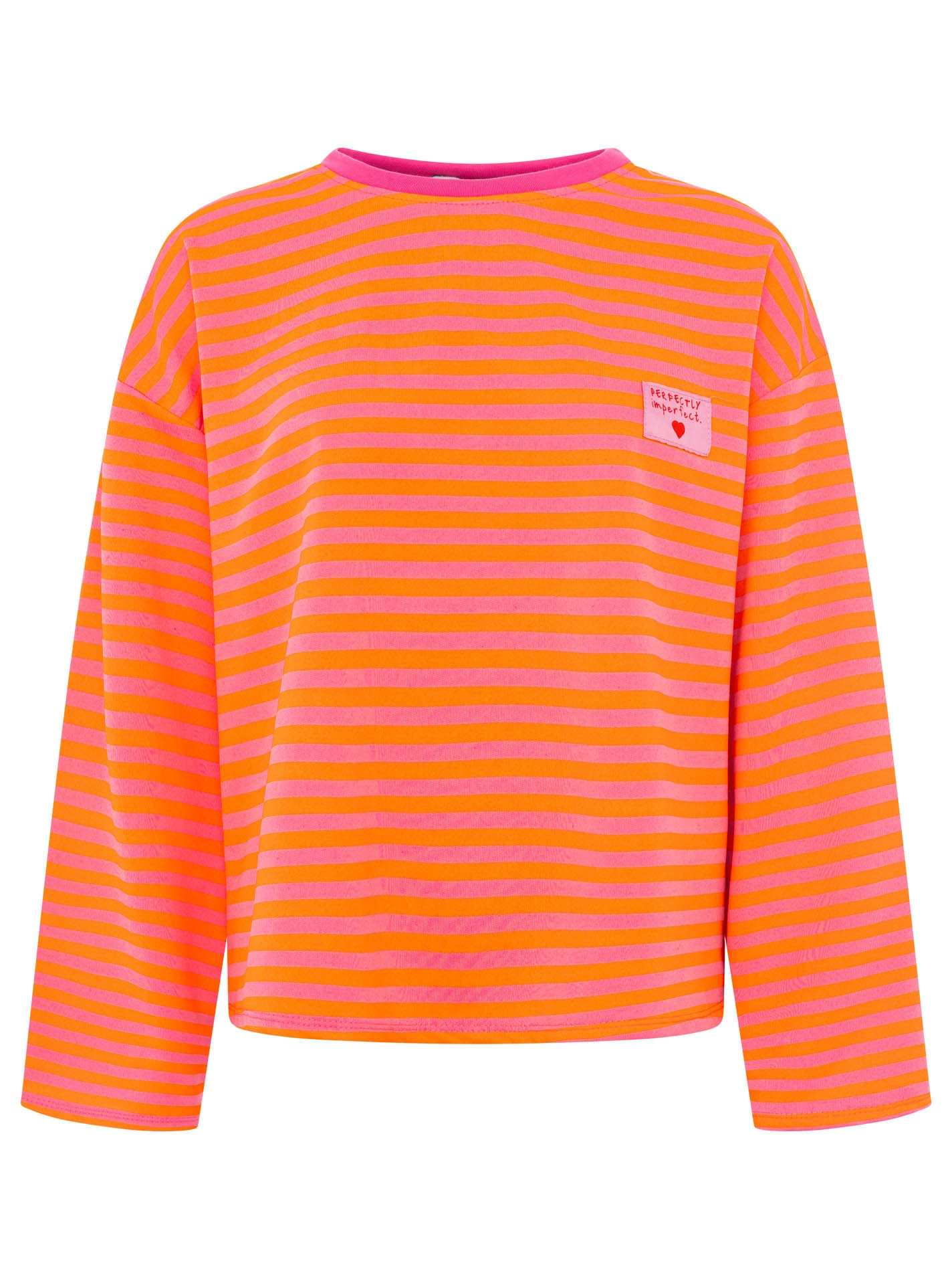 Zwillingsherz Sweatshirt »"Perfectly Imperfect"«, oversize, Streifenmuster, Patch, weite Ärmel, Rundhals
