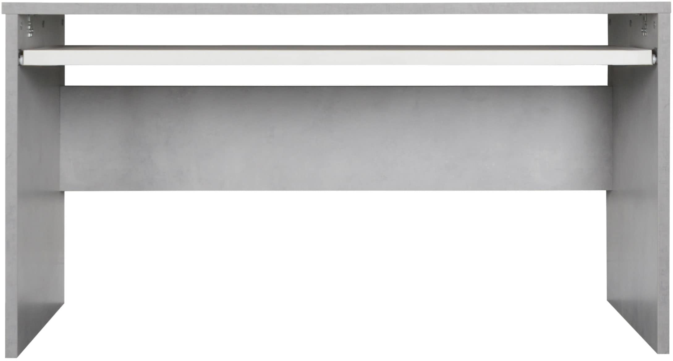 Schreibtisch VOGL MÖBELFABRIK "Barrie mit 2-farbigem Tastaturauszug", grau (betongrau, betongrau, betongrau), B:137cm H:73cm T:67cm, Tische, Schreibtisch, in 2 Breiten, 2,5 cm Tischplattenstärke, Made in Germany