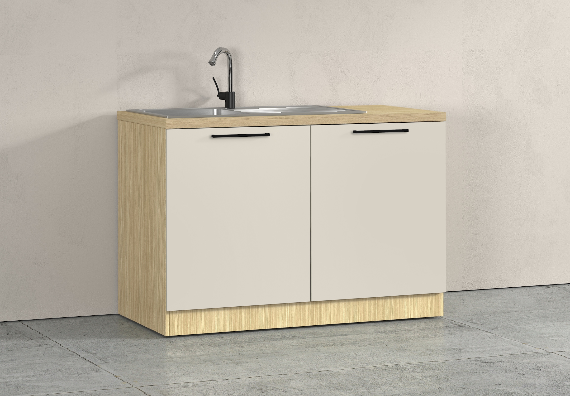 KOCHSTATION Spülenschrank »Luna, Unterschrank für Spüle, Küchenspülenschrank, Made in  Italy« B/T/H: 120×60×85 cm, inklusive Einbauspüle und Siphon