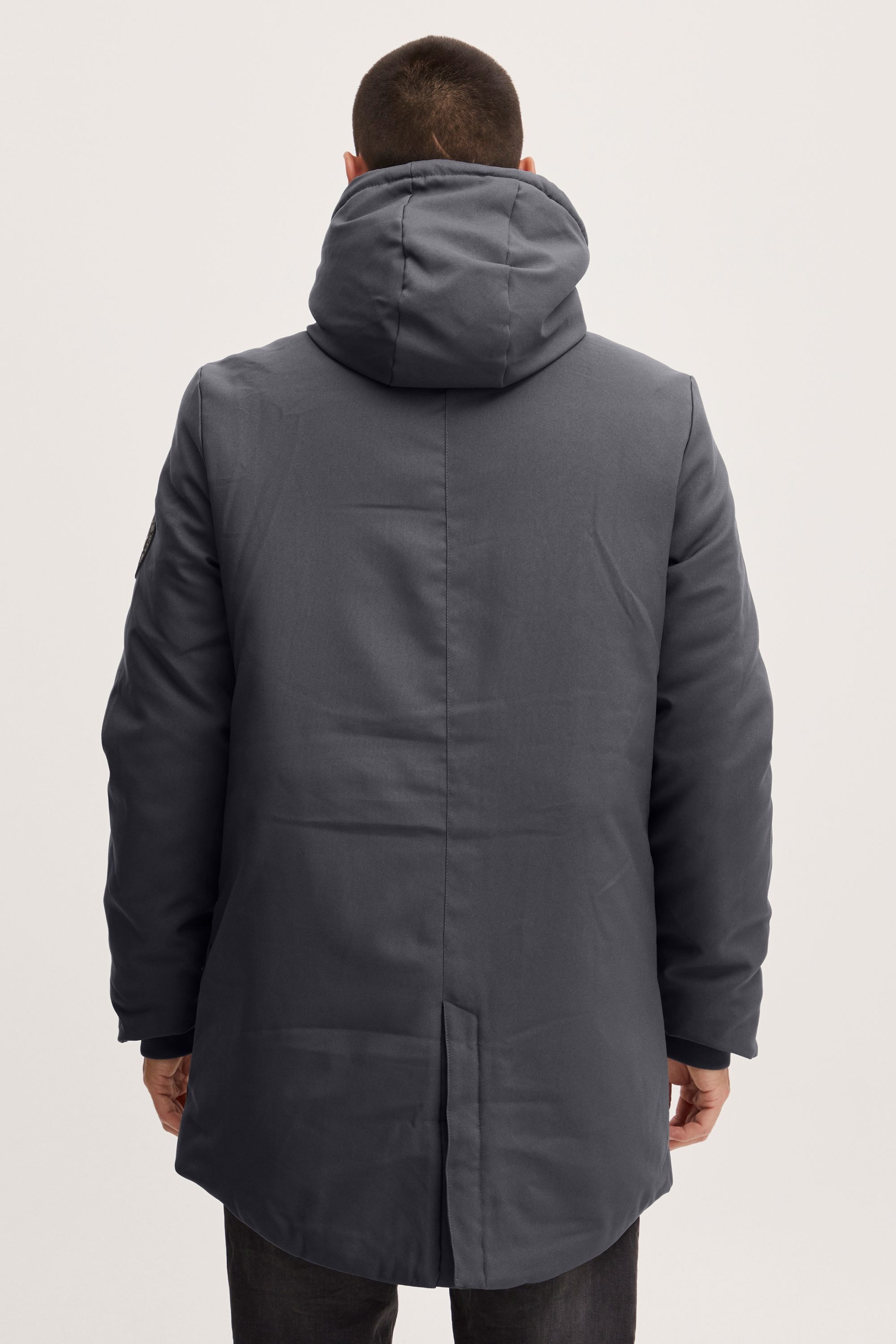Wintermantel BLEND "BHTalan", Herren, Gr. L, iron gate, 100% Polyester, unifarben, regular fit normal, ohne Ausschnitt, Mäntel Wintermantel, Stilvolle Herren Winterjacke mit Kapuze 6