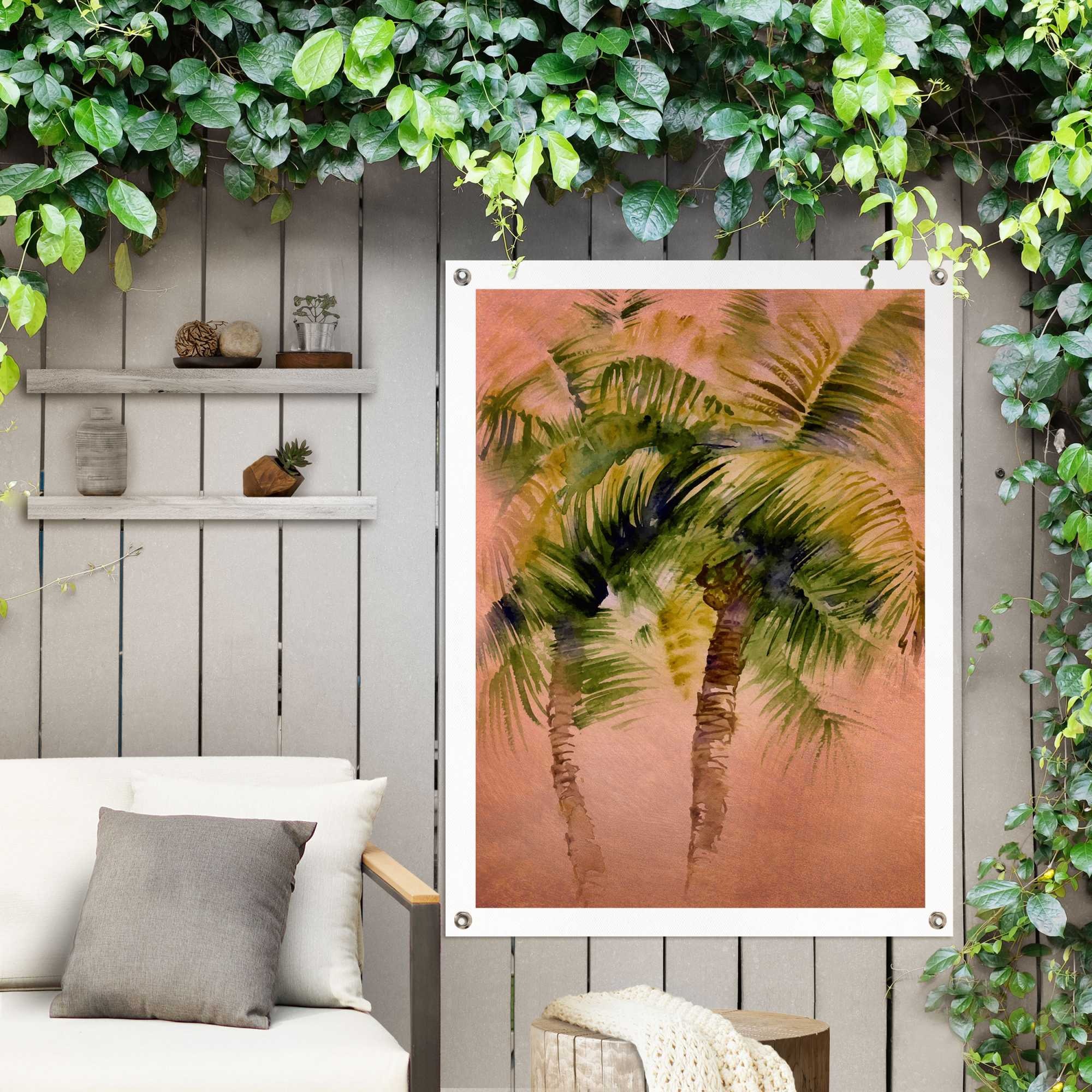 Reinders Poster "Painted Palm Trees", Outdoor für Garten oder Balkon günstig online kaufen