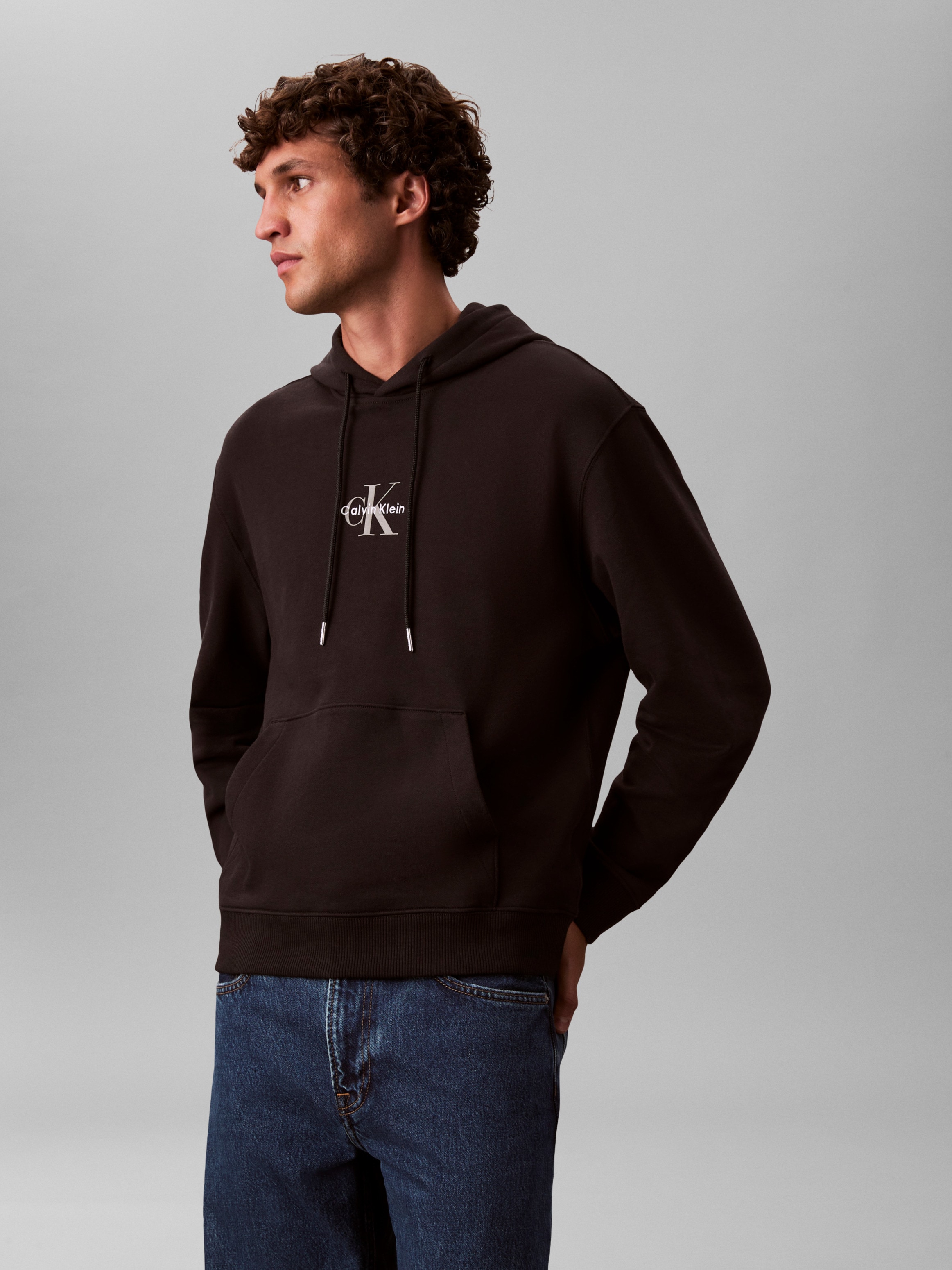 Thumbnail - Calvin Klein Jeans Sweatshirt "LS EU 350TERRY MICRO MONOLOGO HO", Kapuze, regular fit