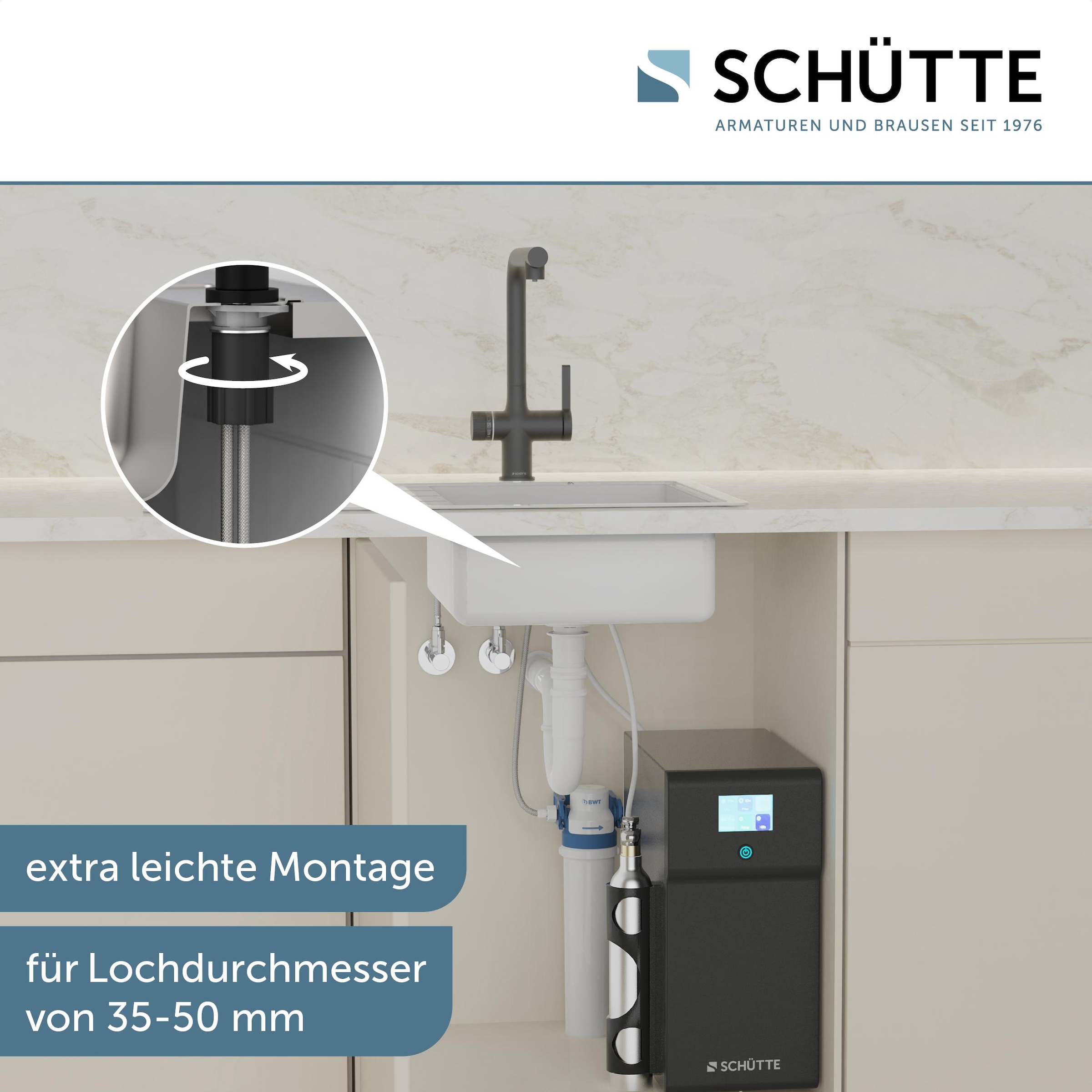 Schütte Spültischarmatur »»AQUASTAR PREMIUM« Sprudelwasser-Spültischarmatur«, mit Kühlsystem, Filter, Filterkopf und handelsüblicher CO2-Kartusche
