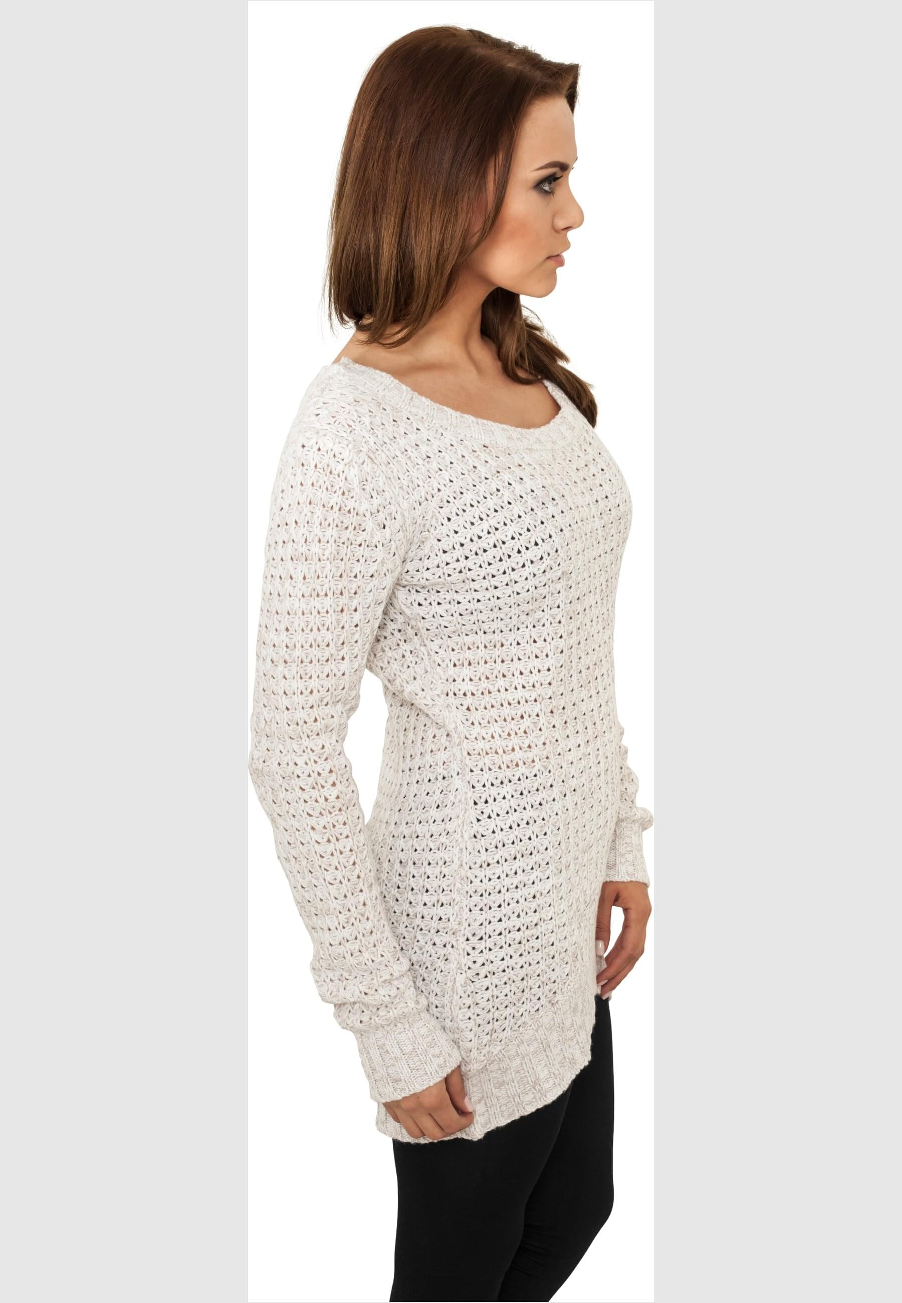 URBAN CLASSICS Rundhalspullover »Urban Classics Damen Ladies Long Wideneck Sweater«, (1 tlg.)