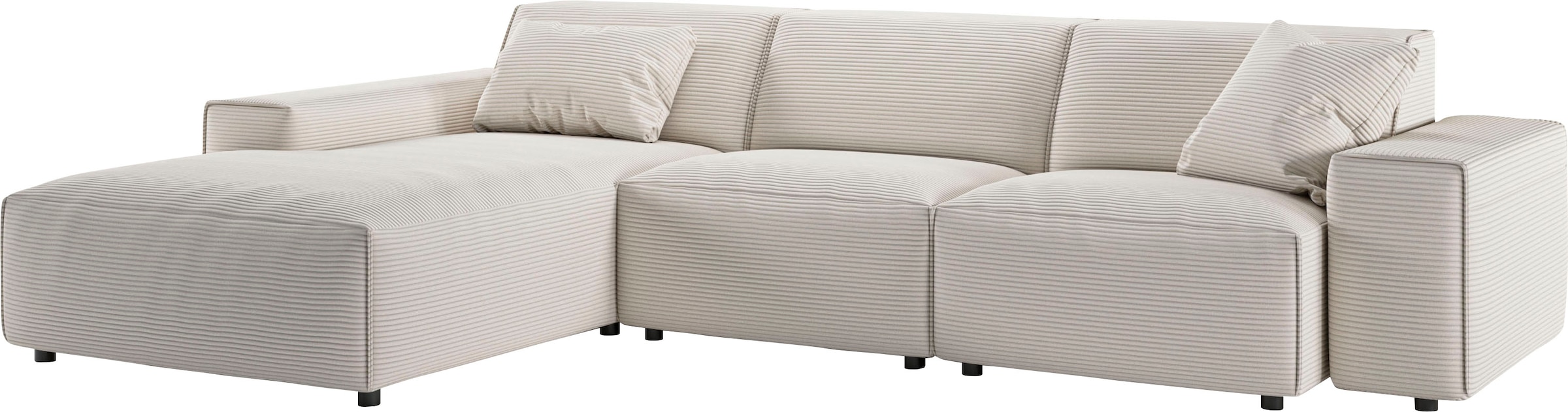 andas Ecksofa »Glimminge auch in Breitcord, Feincord, Bouclé + Easy care-Bezug«, L-Form, Breite 294, Zierkissen