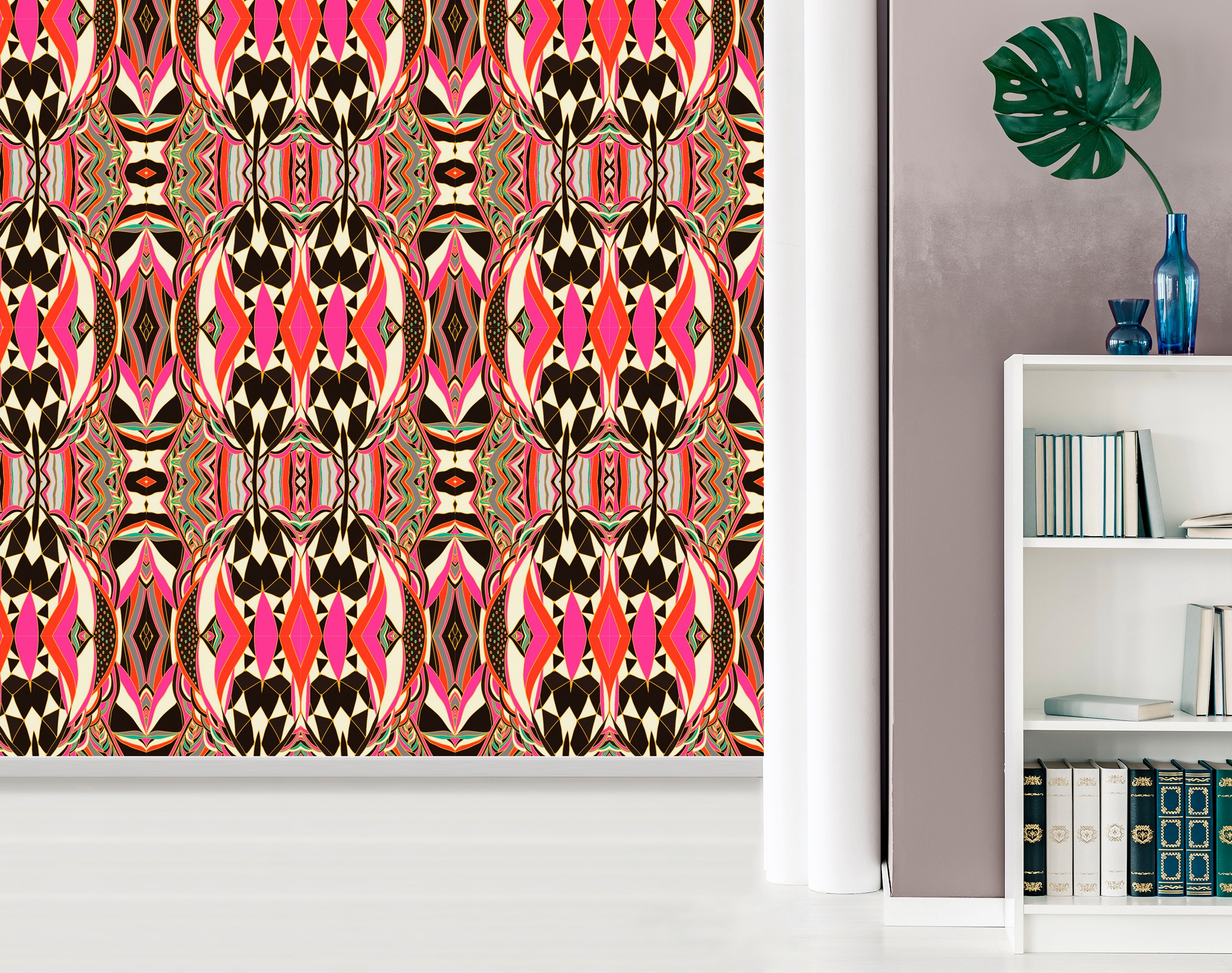 queence Vinyltapete »Enie«, bedruckt-Barock-Antikoptik-Kunst, 90x250cm, selbstklebend, kinderleichte Anbringung, Sticker