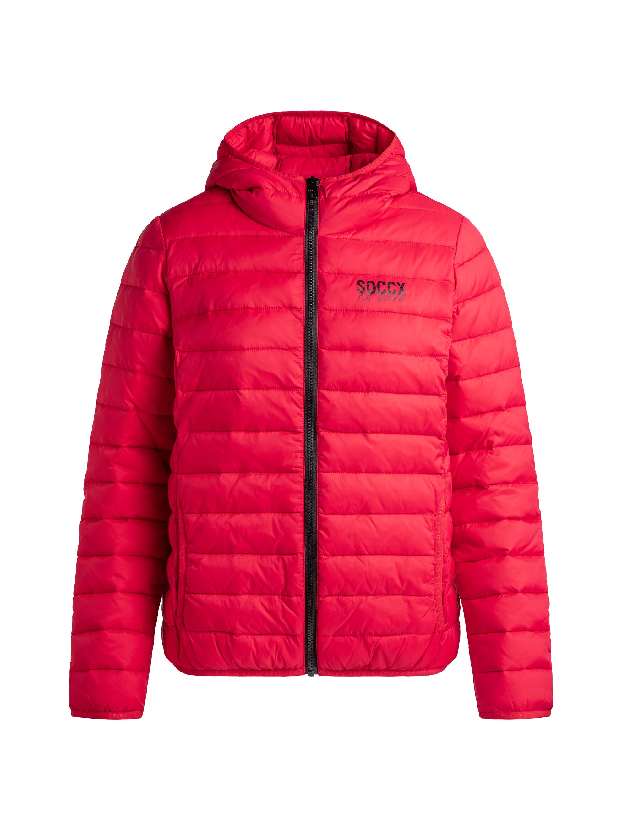 SOCCX Outdoorjacke mit Kapuze mit elastischem Saumabschluss