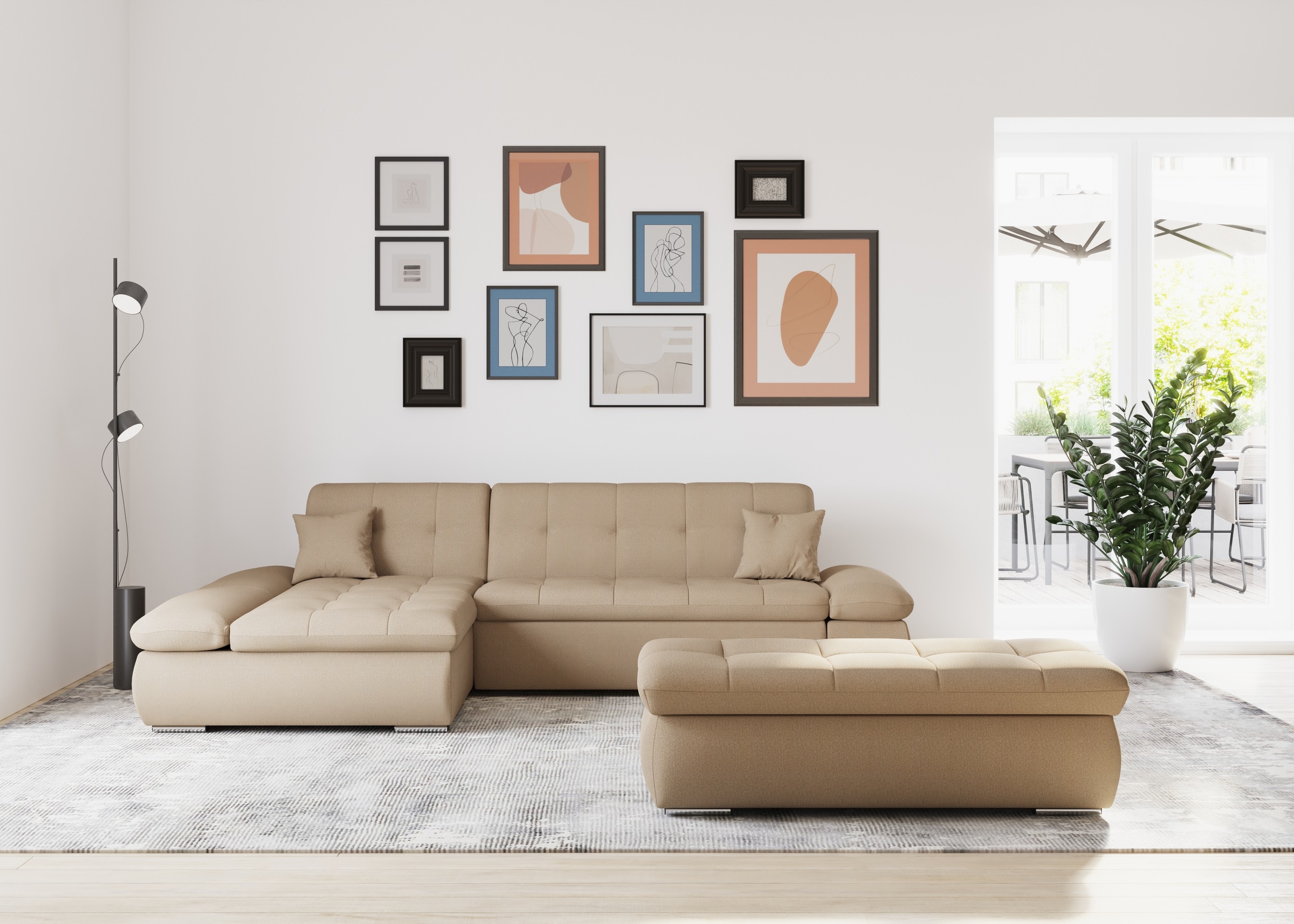 Thumbnail - DOMO collection Ecksofa "Moric, L-Form, XXL-Sofa - Breite 300cm, viel Platz, auch in Cord" wahlweise mit Bettfunktion un...