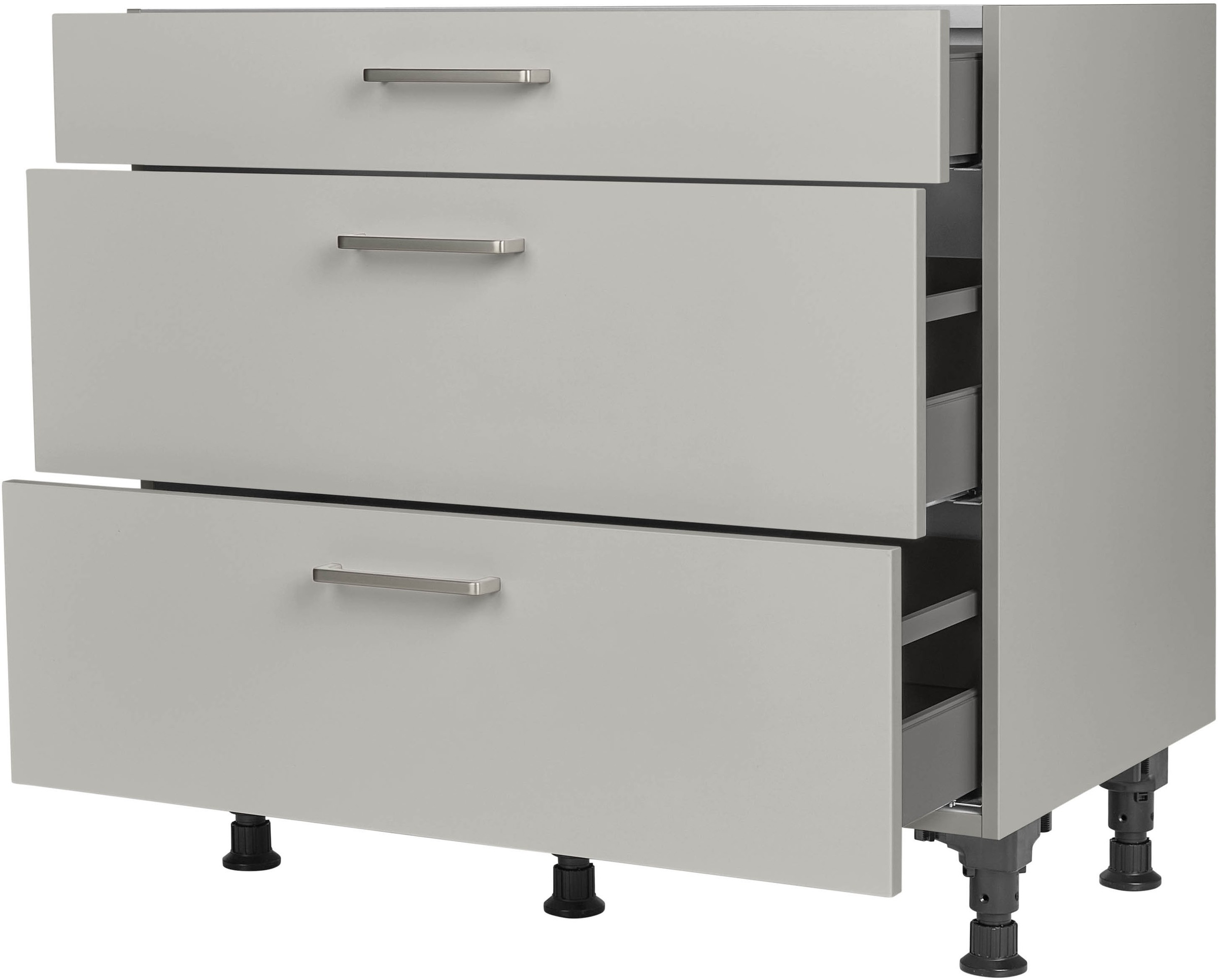 nobilia® Unterschrank »"Touch", vormontiert, mit höhenverstellbaren Sockelfüßen, in den«, Breiten 30, 45, 60 und 90 cm, mit Schubkasten und Auszügen