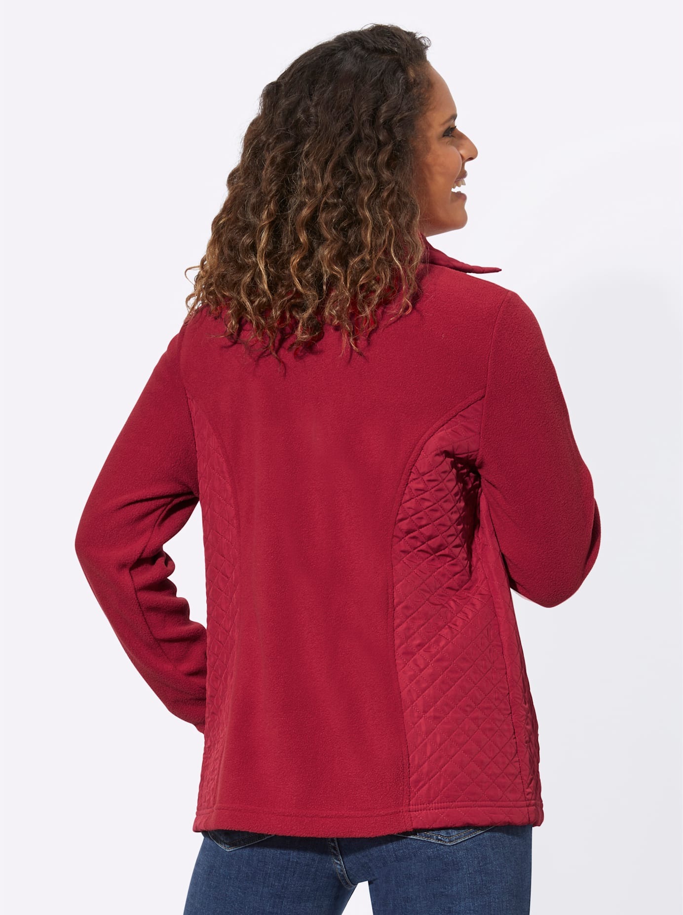 Fleecejacke CASUAL LOOKS, Damen, Gr. 48, rot, 100% Polyester, unifarben, figurumspielend, Jacken Fleecejacke 2
