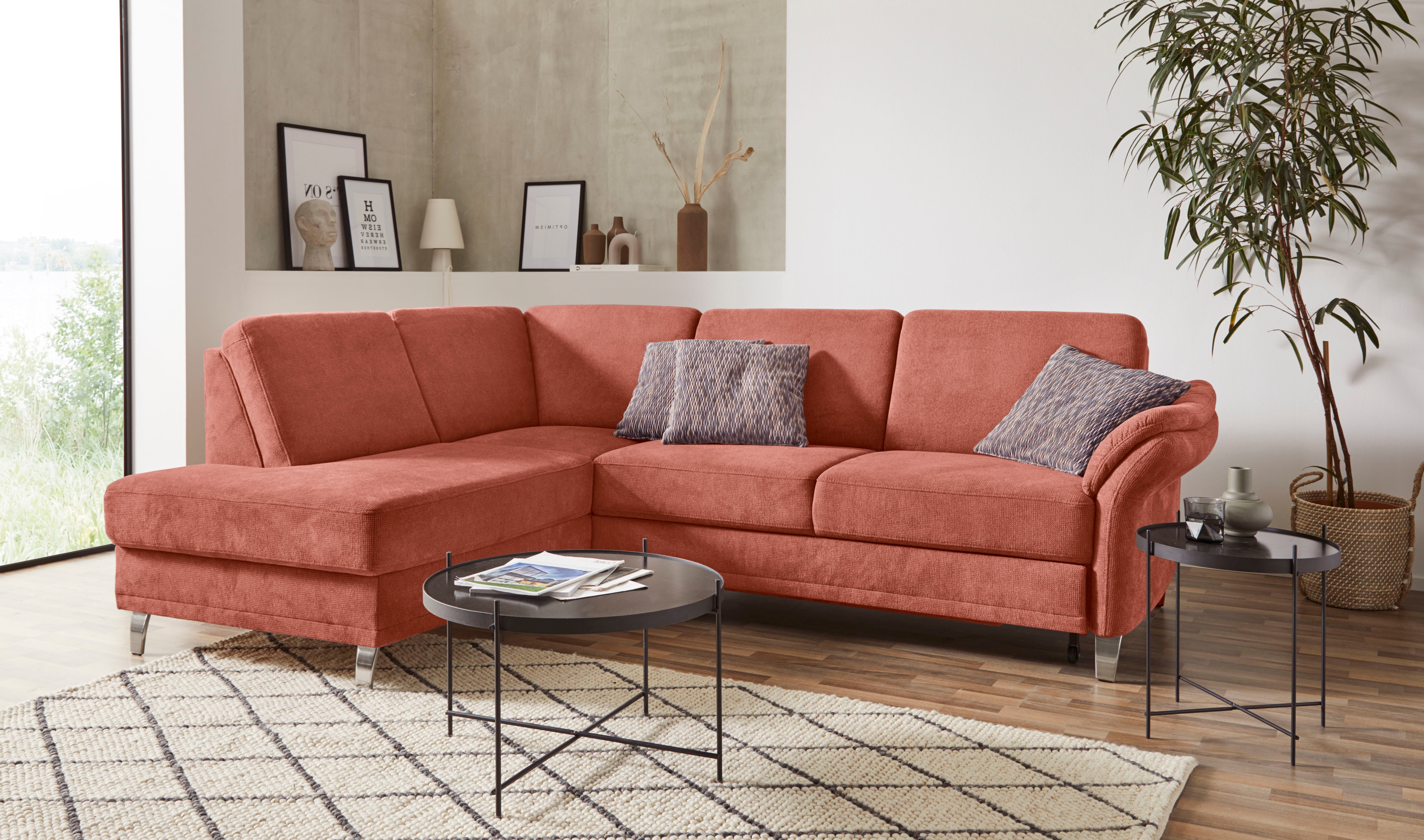 sit&more Ecksofa "Clio L-Form" wahlweise mit Schlaffunktion und Bettkasten, inklusive Federkern