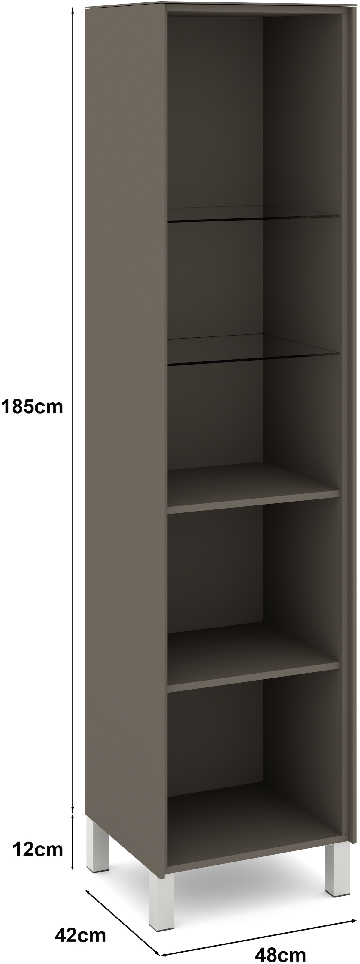 set one by Musterring Standvitrine »Reno« 1 Stk. tlg. Mit Vierkantfuß in diversen Farben, 197 cm Höhe & Farbauswahl