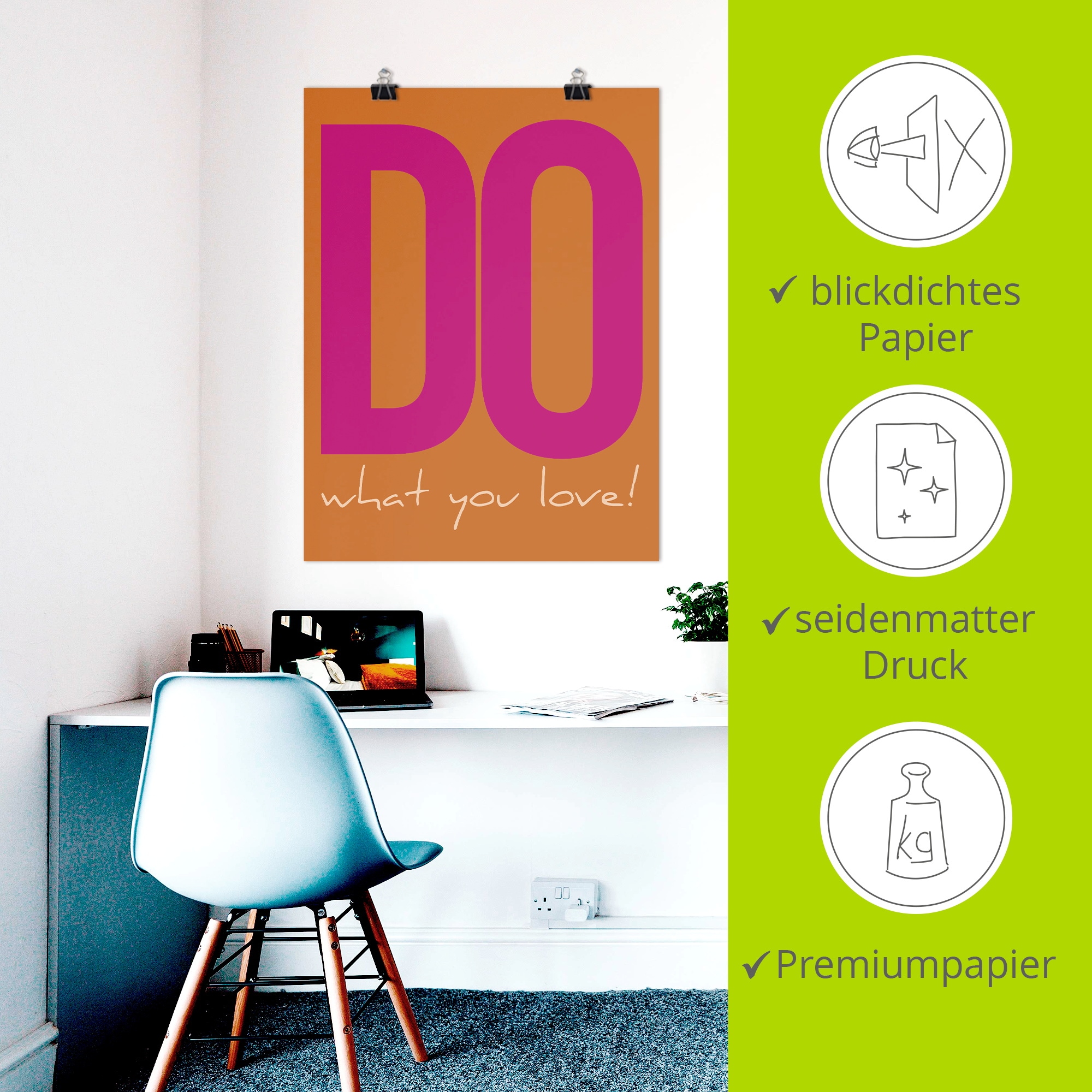 Artland Wandbild »Do what you love« Sprüche & Texte 1 Stk. tlg. als Alubild, Leinwandbild, Poster, Wandaufkleber in verschied. Größen