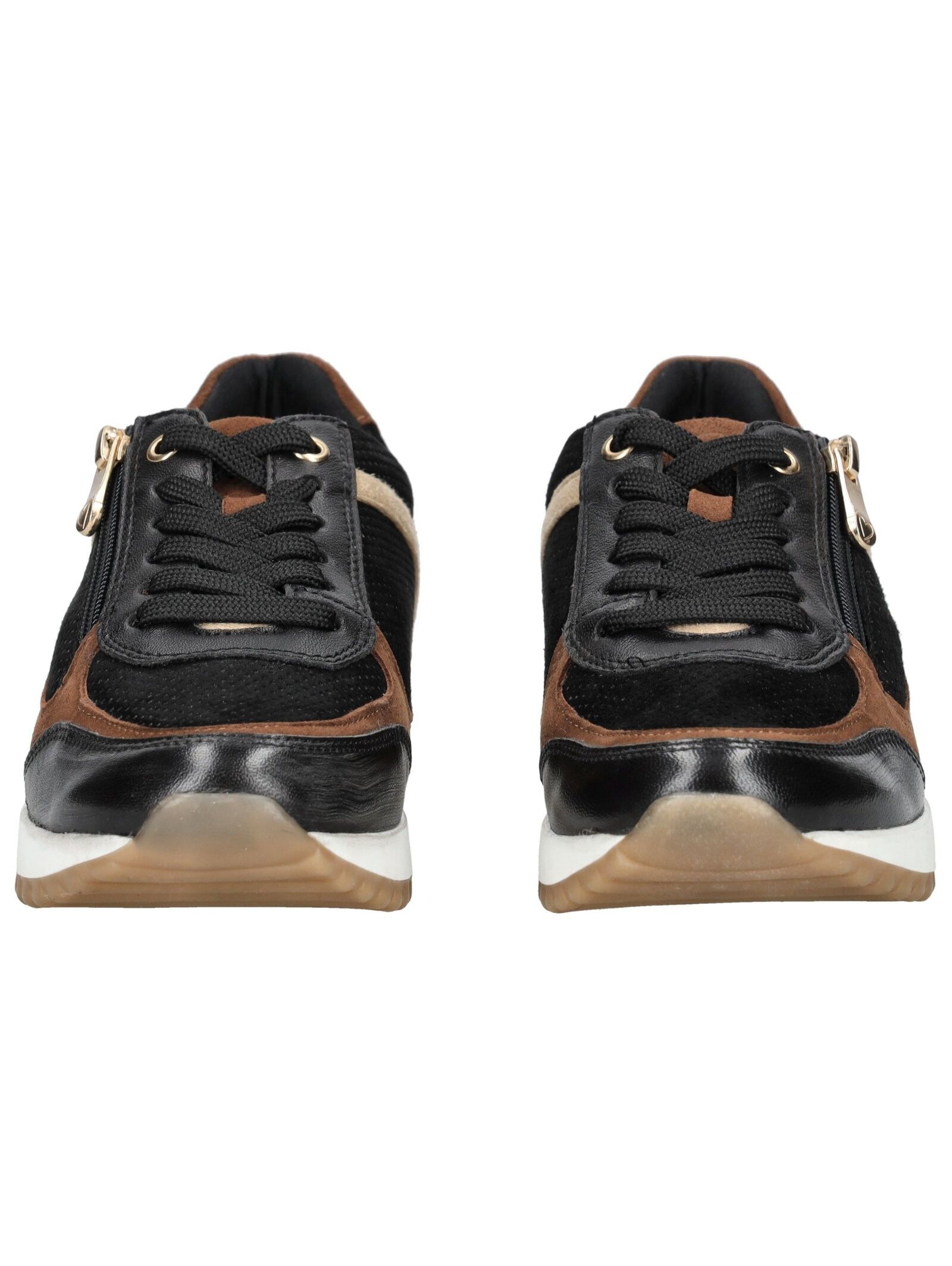 Sneaker MARCO TOZZI "Marco Tozzi Sneaker Leder/Textil", Damen, Gr. 40, schwarz (schwarz, braun), Leder, Textil, Schuhe Sneaker 2