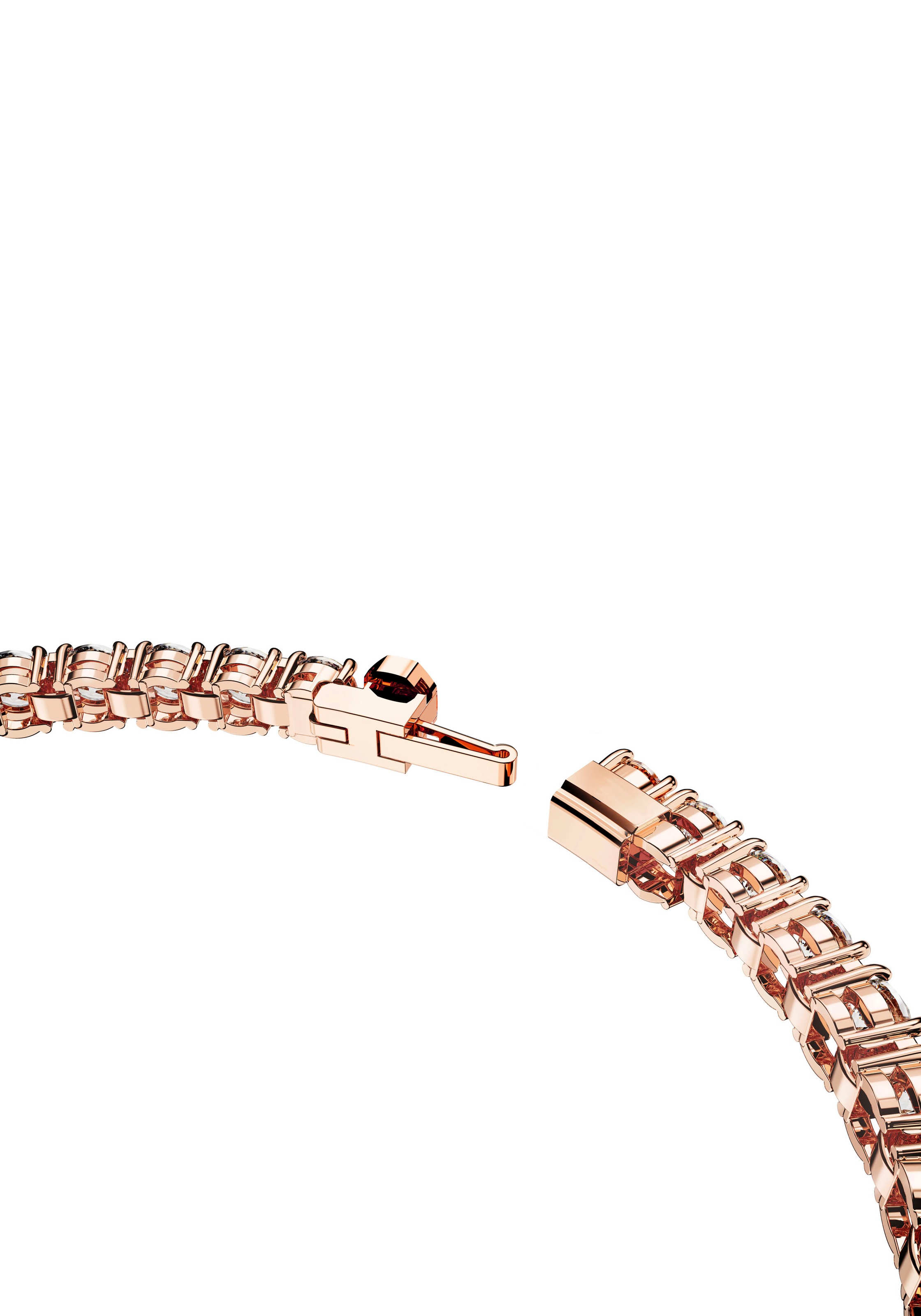 Armkette SWAROVSKI "Schmuck Geschenk Matrix Armband" Gr. XL, rosa (roségoldfarben, kristallweiß, kristallweiß), Armbänder, Damen, XL, Metall, Armkette, mit Swarovski Kristall 3
