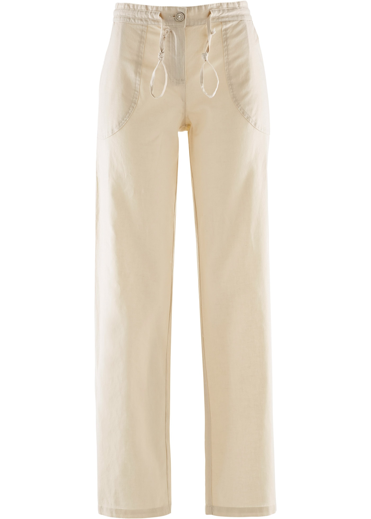 bonprix Leinenhose  Loose Fit, mit Kordelzugbund, mit Eingrifftaschen, mit Gesäßtaschen