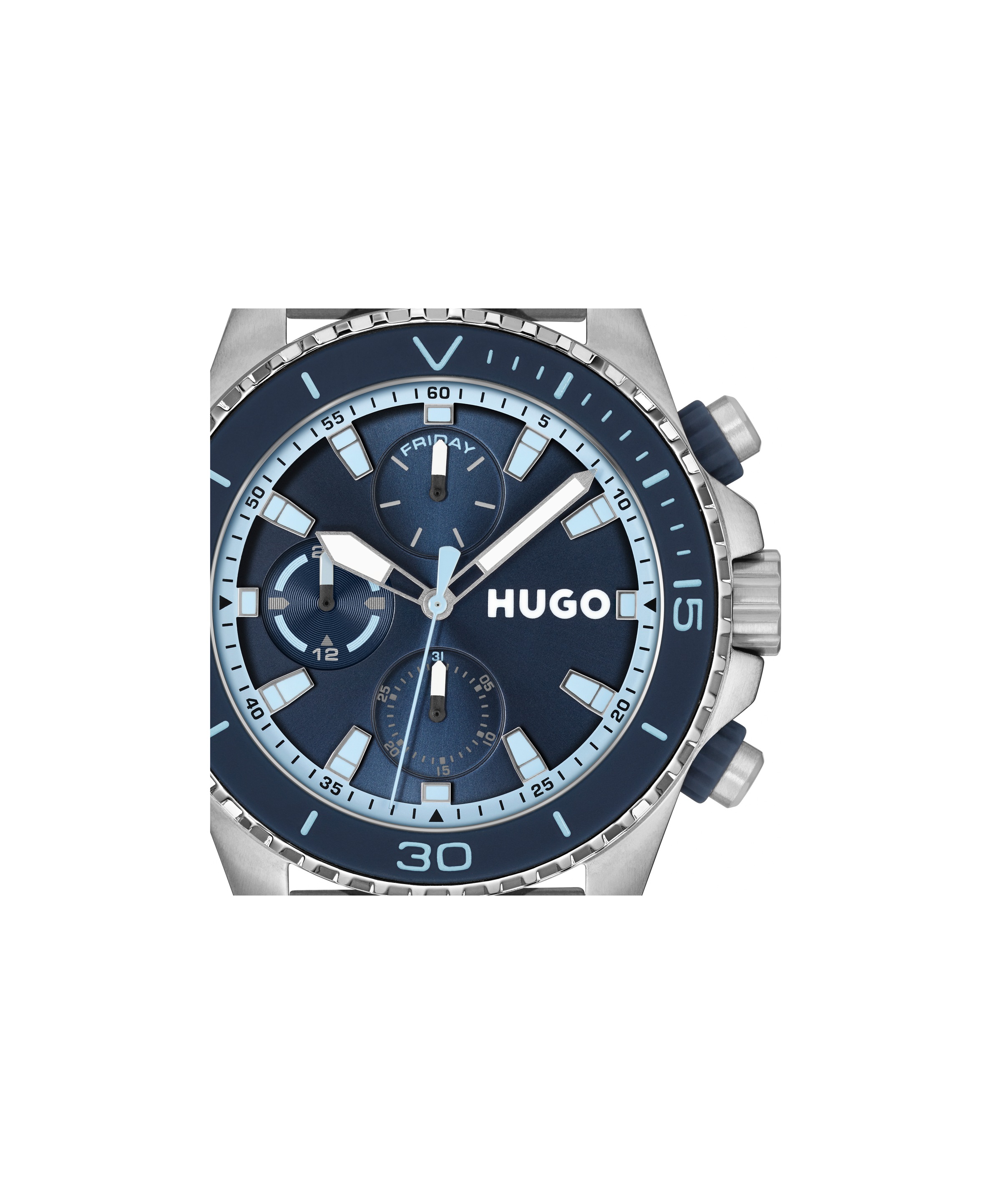 HUGO Multifunktionsuhr »#DIVE«, Quarzuhr, Armbanduhr, Herrenuhr, Edelstahlarmband, analog