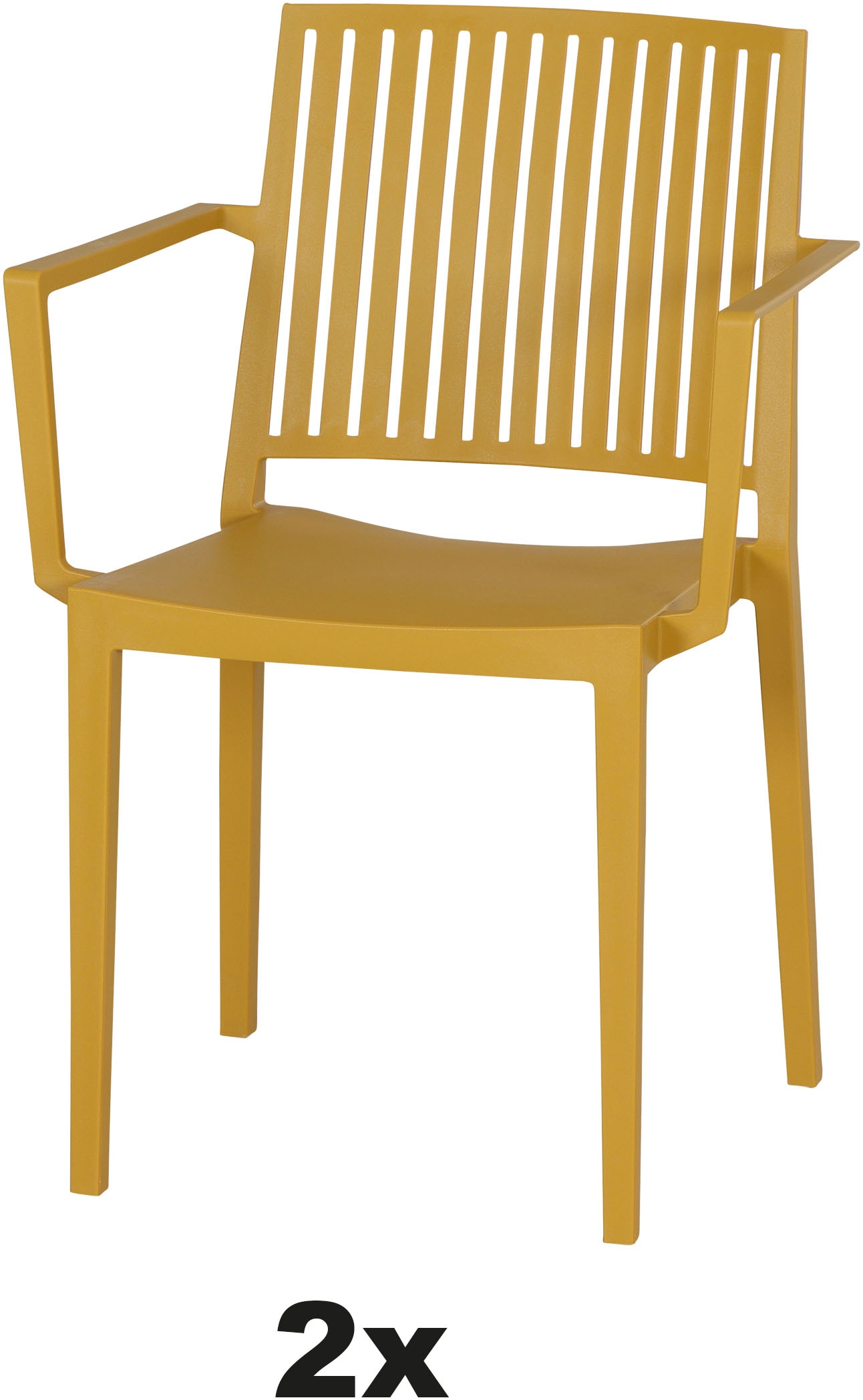 Siena Garden Gartensessel »Lane 2er Set Stapelsessel mustard« Set, 2 Stk. tlg. Gestell, Polypropylen/Glasfaser