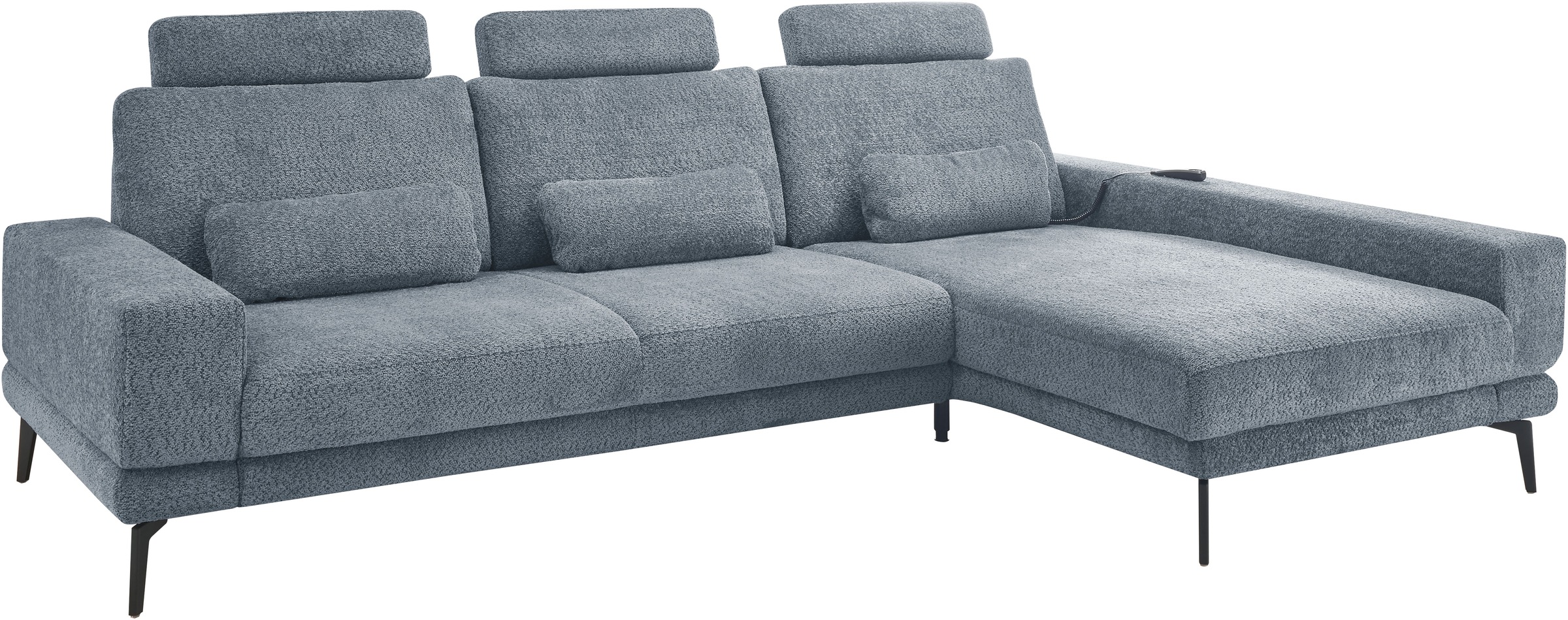 Set One by Musterring SO 3600 Corner Sofa Electric Recliner Blue 3