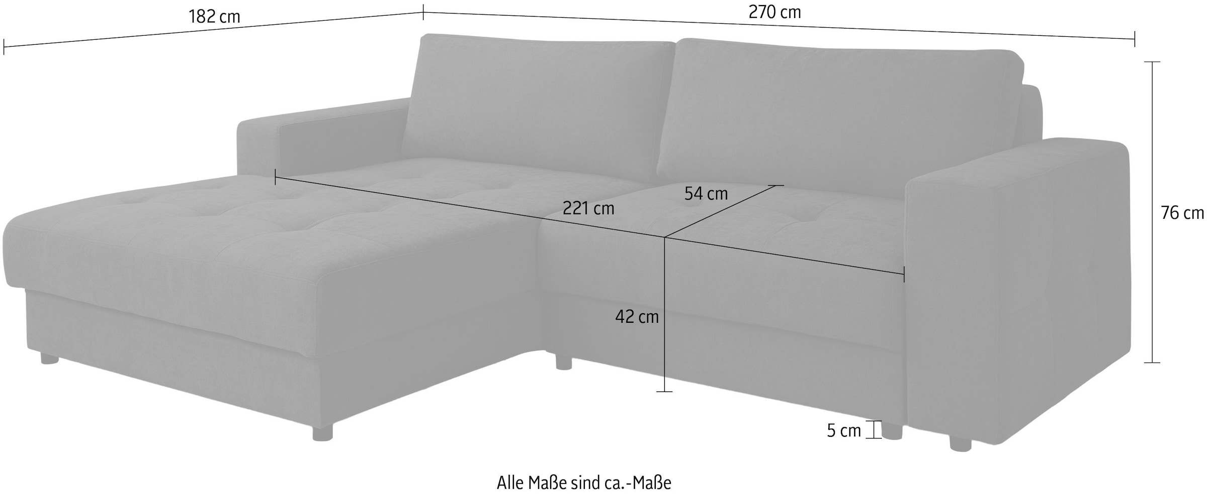 WERK2 Ecksofa »Indiana inkl. Bettfunktion & Bettkasten, Luxus-Mircofaser, bequem« Luxus-Microfaser weich ENJOY NEW, L-Form, XXL, Schlaffunktion