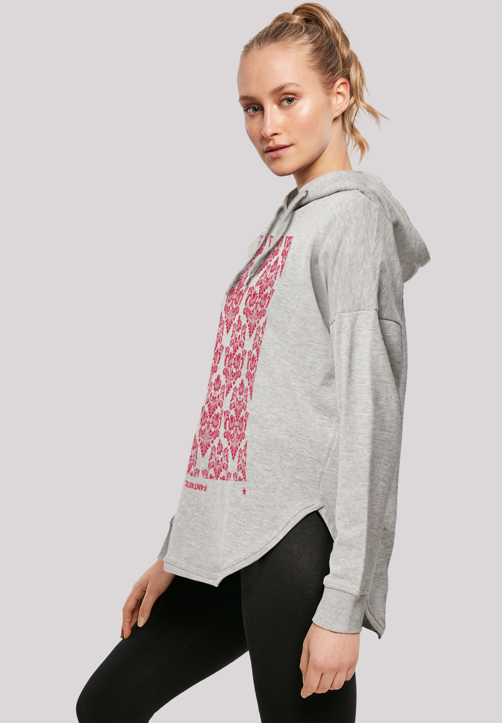 F4NT4STIC Kapuzenpullover »Blumen Muster Rot«, Print
