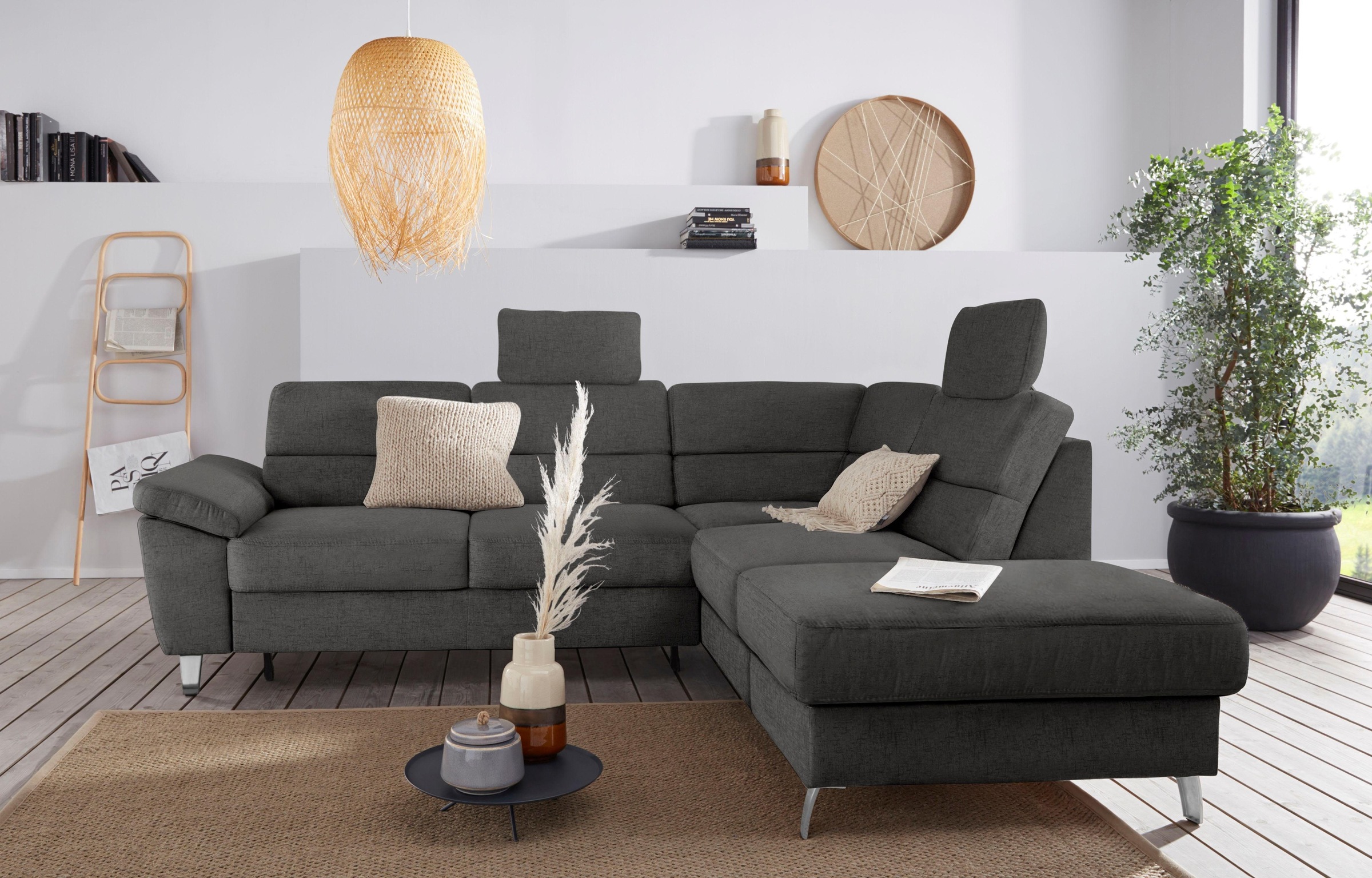 sit&more Ecksofa »Sorano L-Form«, wahlweise mit Bettfunktion und Bettkasten