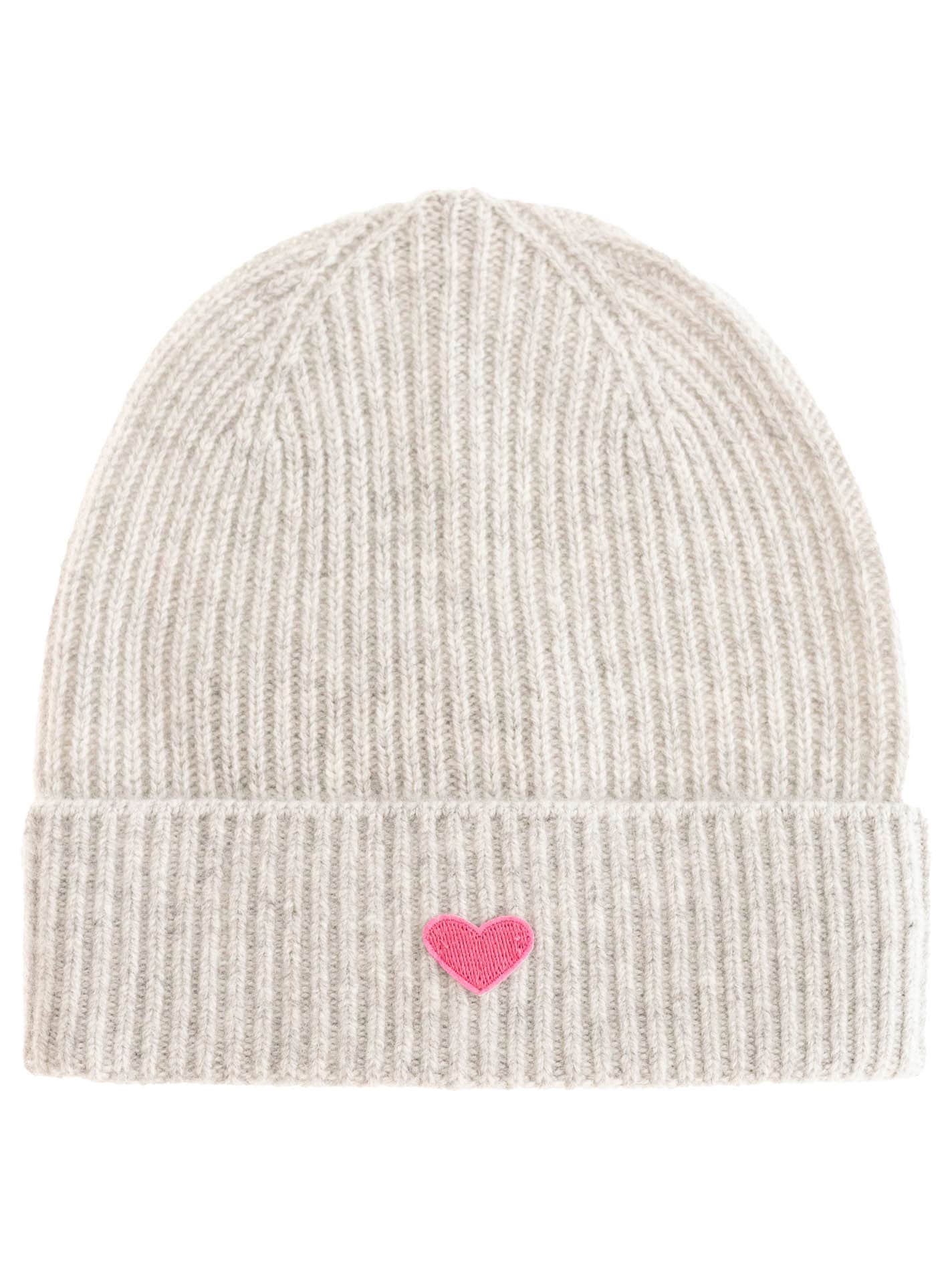 Zwillingsherz Beanie »Beanie with Heart-Patch«, Rippstrick, mit breitem Umschlag, wärmend