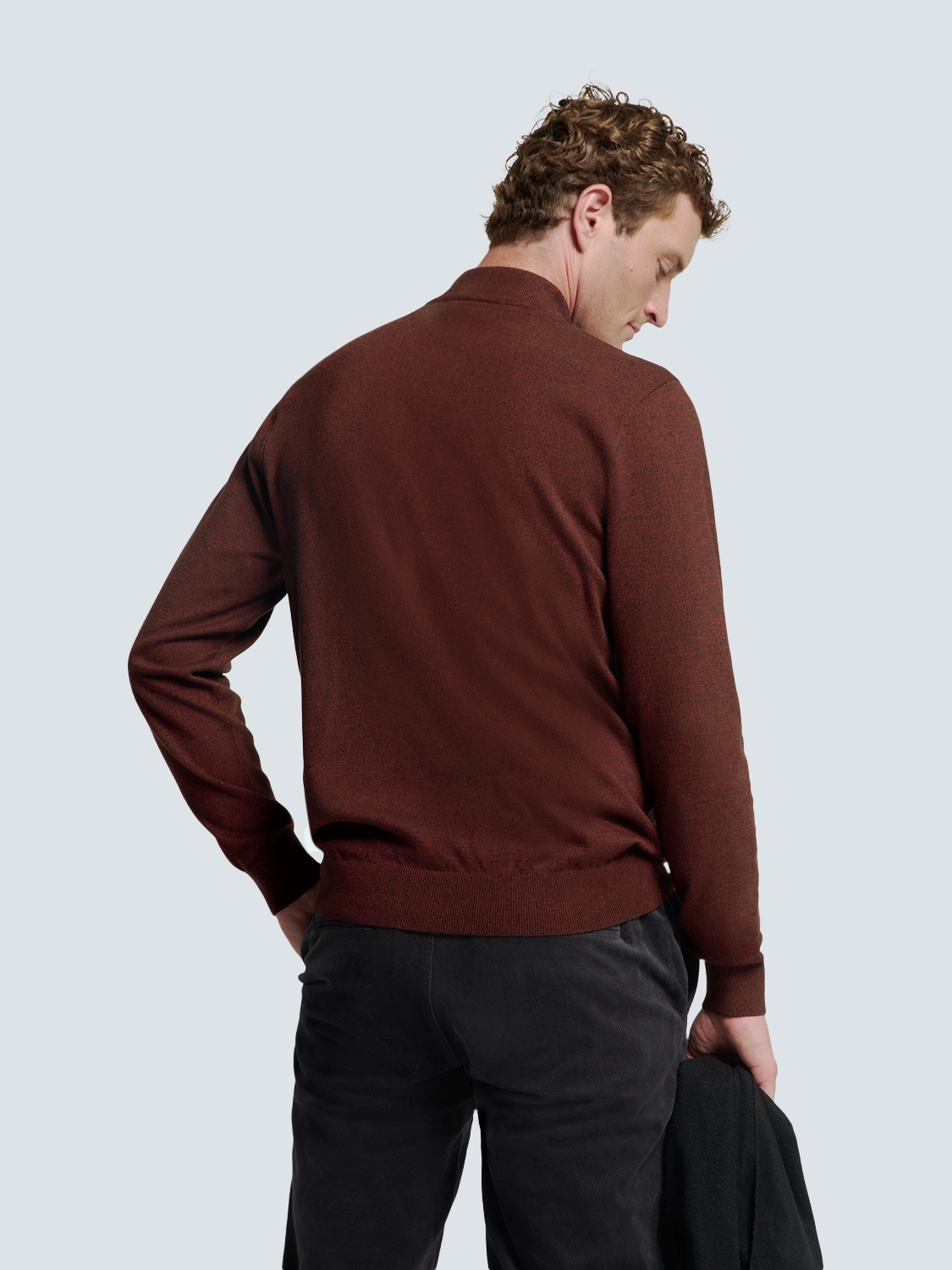 NO EXCESS Rundhalspullover »No Excess Pullover mit halbem Reißverschluss«