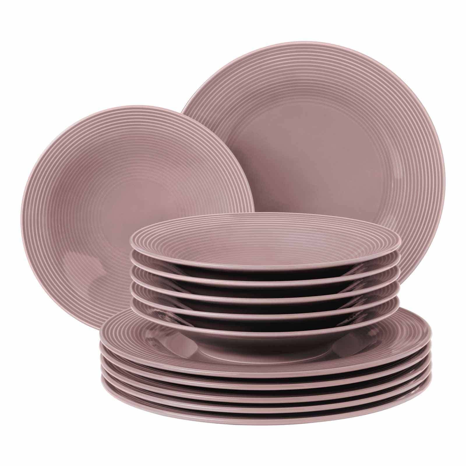 Seltmann Weiden Geschirr-Set "Tafelservice Beat Color Glaze 12er Set"