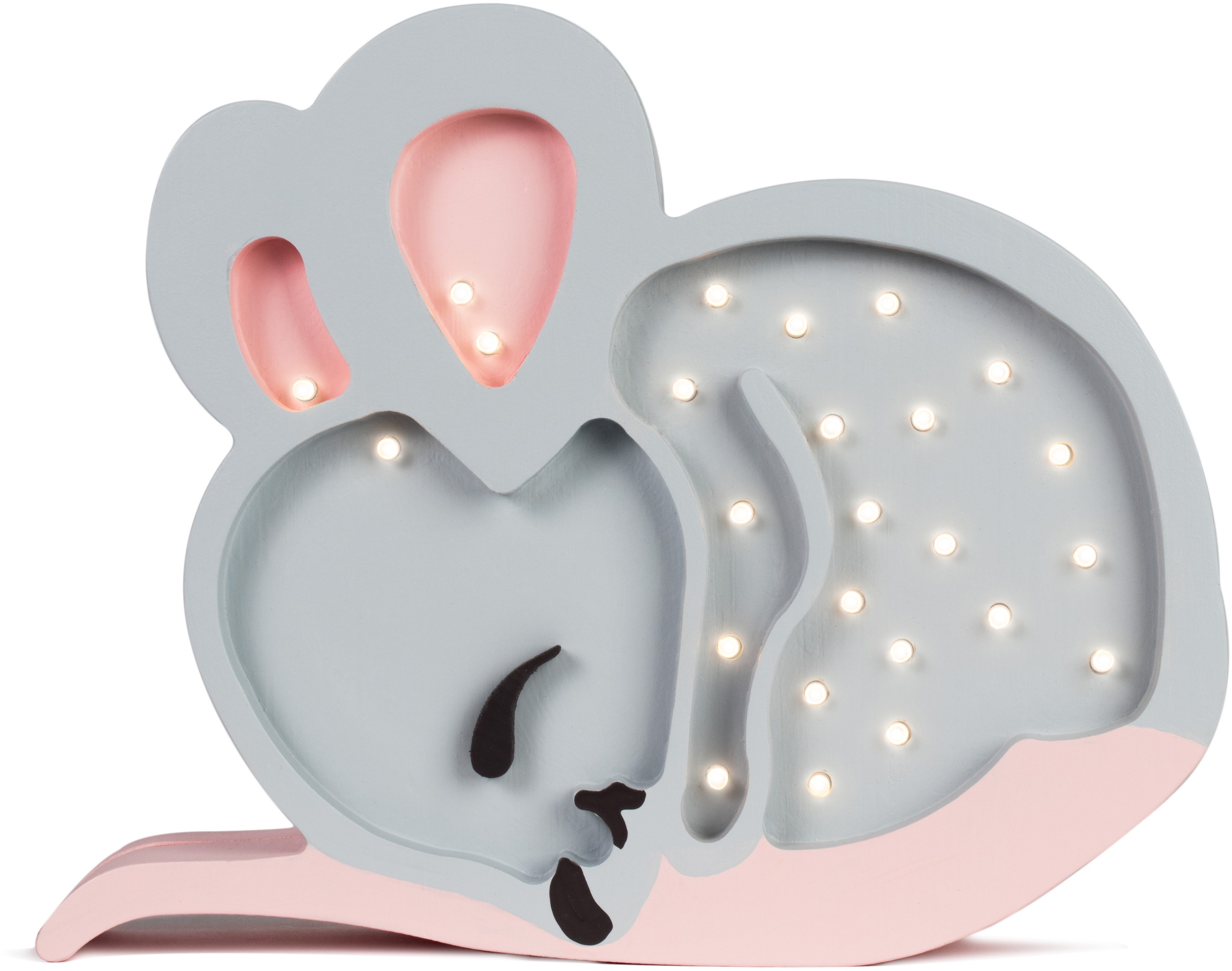 little lights LED Tischleuchte Maus, LED-Modul, 1 St., Warmweiß, mit Dimmer und Fernbedienung, Timer