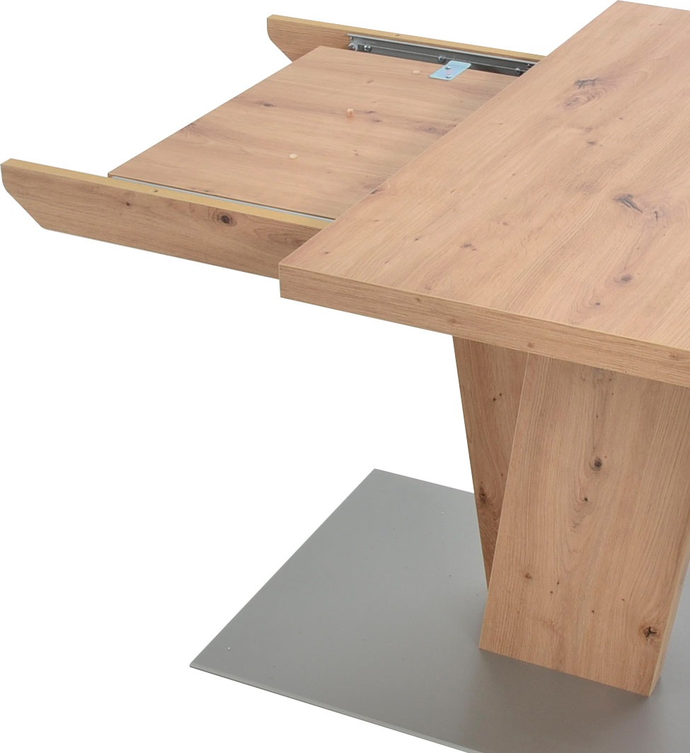K+W Komfort & Wohnen Esstisch »Giacomo II«, Artisan Eiche Nachbildung, mit Schiebe-Ansteckplatte, Bodenplatte MDF