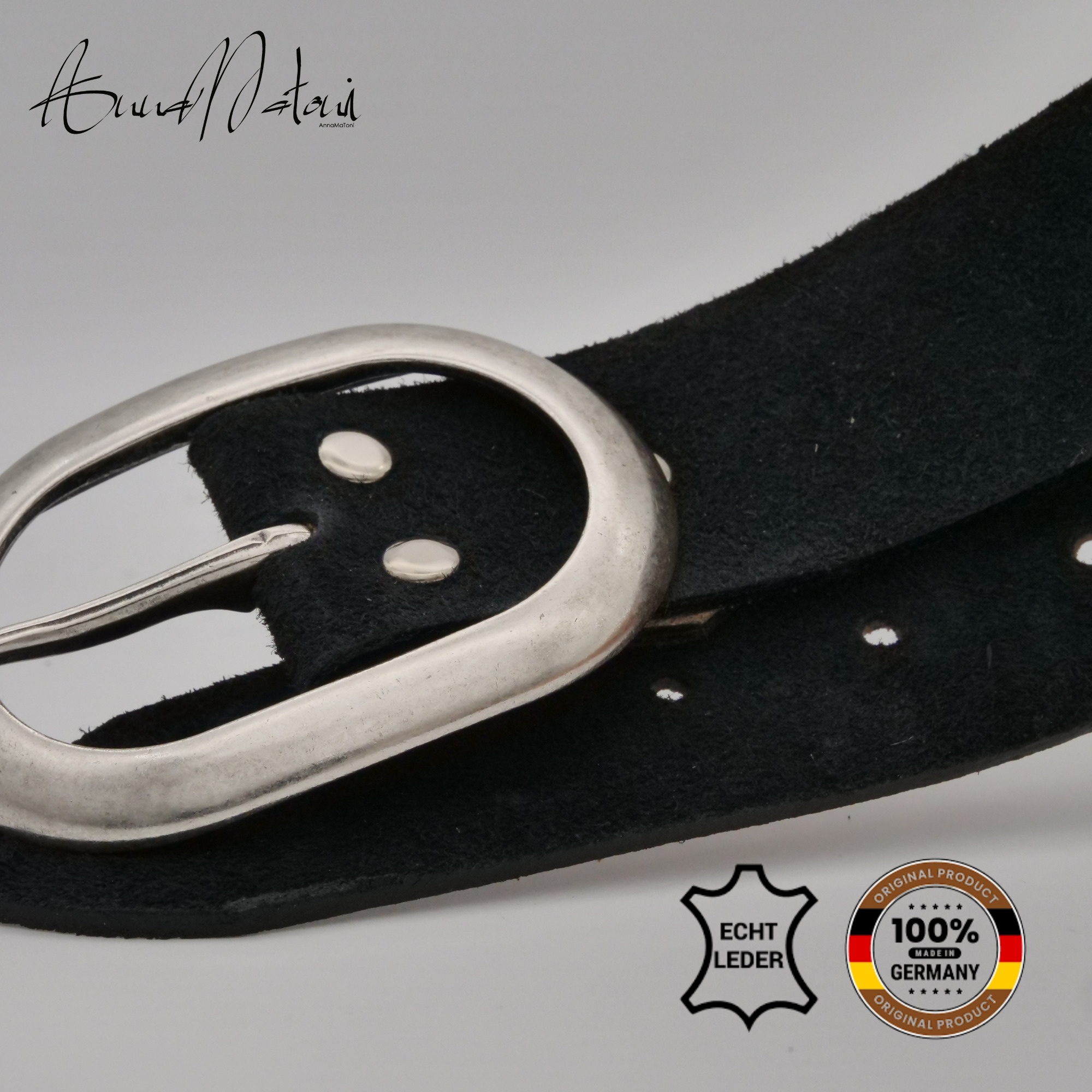 AnnaMatoni Ledergürtel »AnnaMatoni Damen Ledergürtel in hochwertigem Velour Leder 4cm«