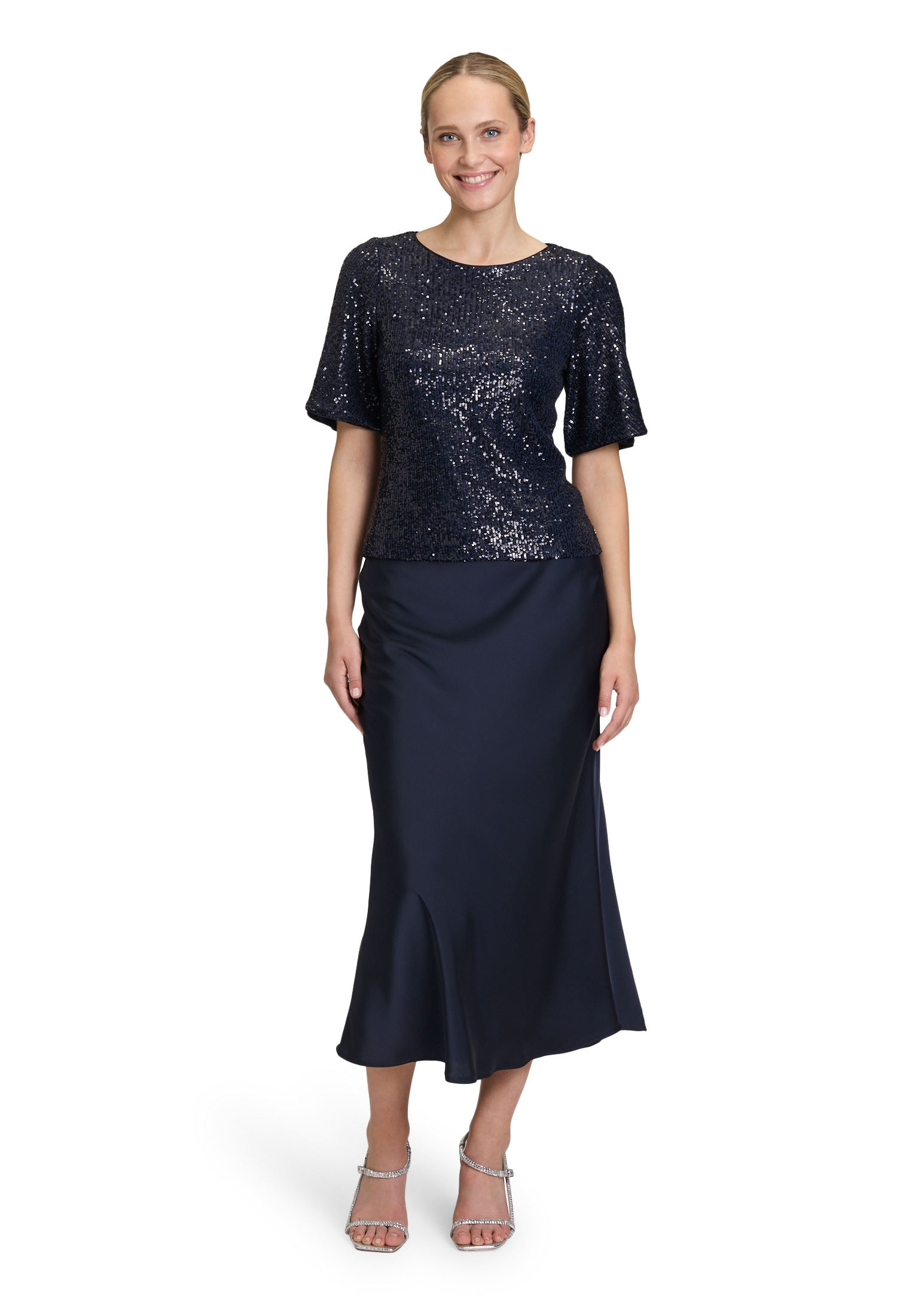 Vera Mont Kurzarmshirt »Vera Mont Damen Pailletten-Bluse mit Flügelärmeln«, (1 tlg.), Pailletten