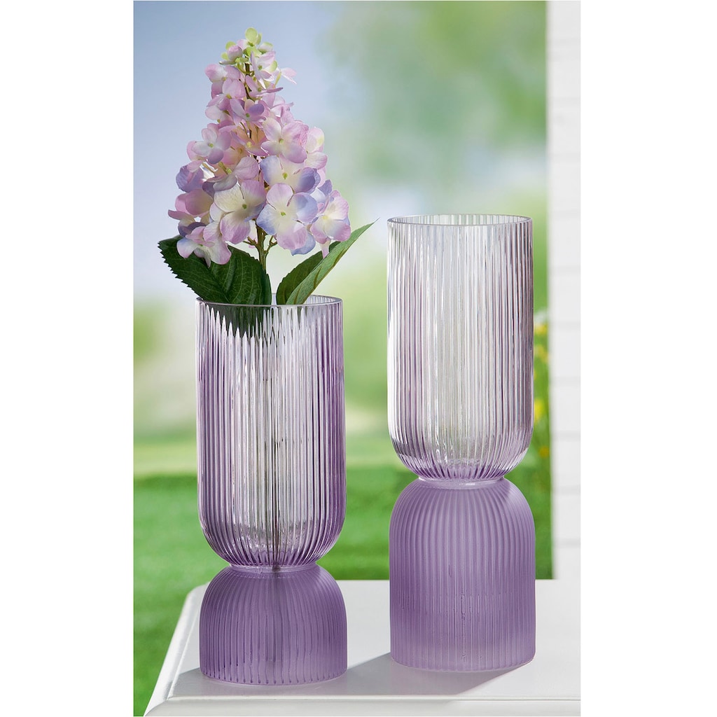 GILDE Tischvase »Vase Duppo, aus Glas, Ø ca. 10 cm«, (1 St.), Vasenöffnung ca. 9 cm