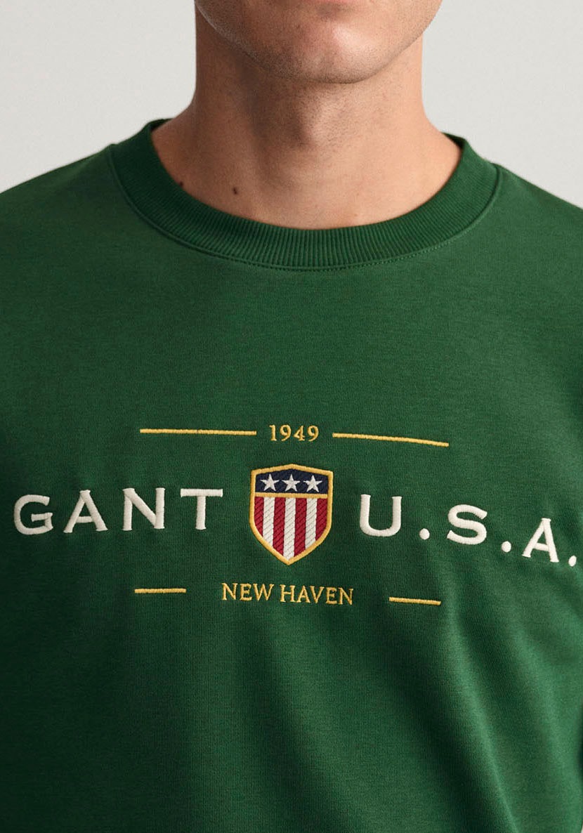 Gant Sweatshirt »D1. BANNER SHIELD mit | Flaggenwappen-Grafik bestellen aufgestickter ▷ BAUR C-NECK«