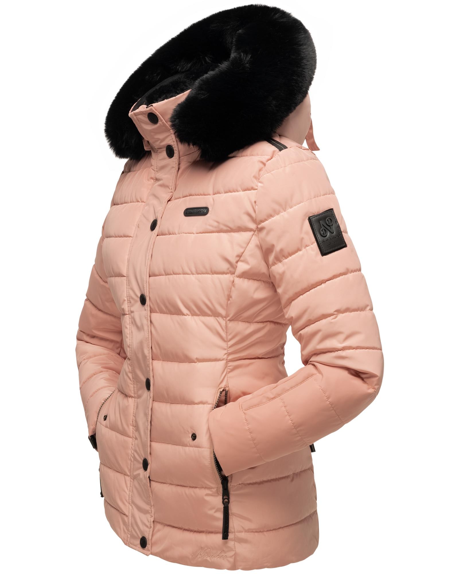 Navahoo Steppjacke »Milianaa«, mit Kapuze, Edle Winterjacke mit weicher Kunstfell-Kapuze