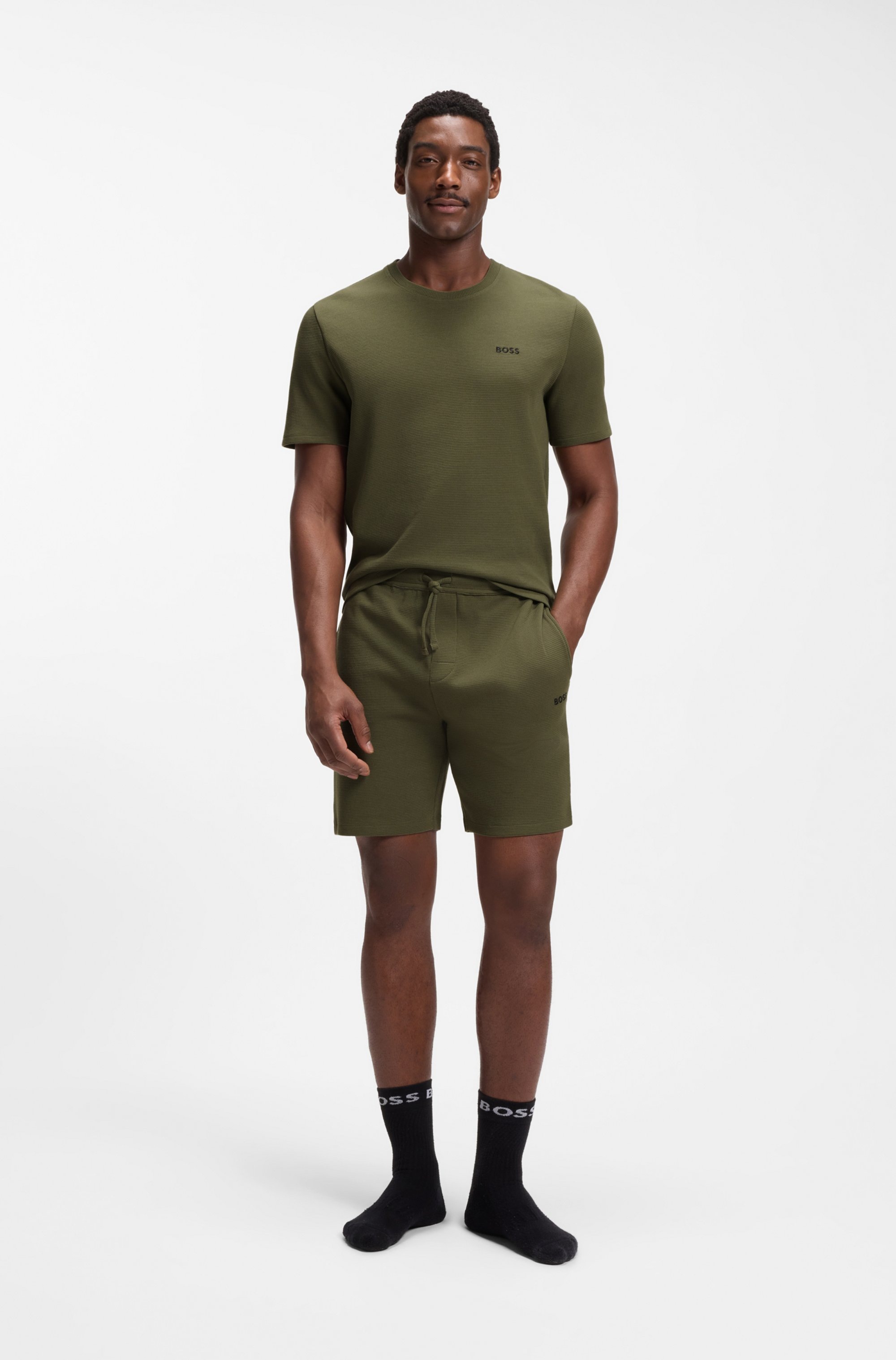 BOSS Waffle T-Shirt Women's Top Green S 4