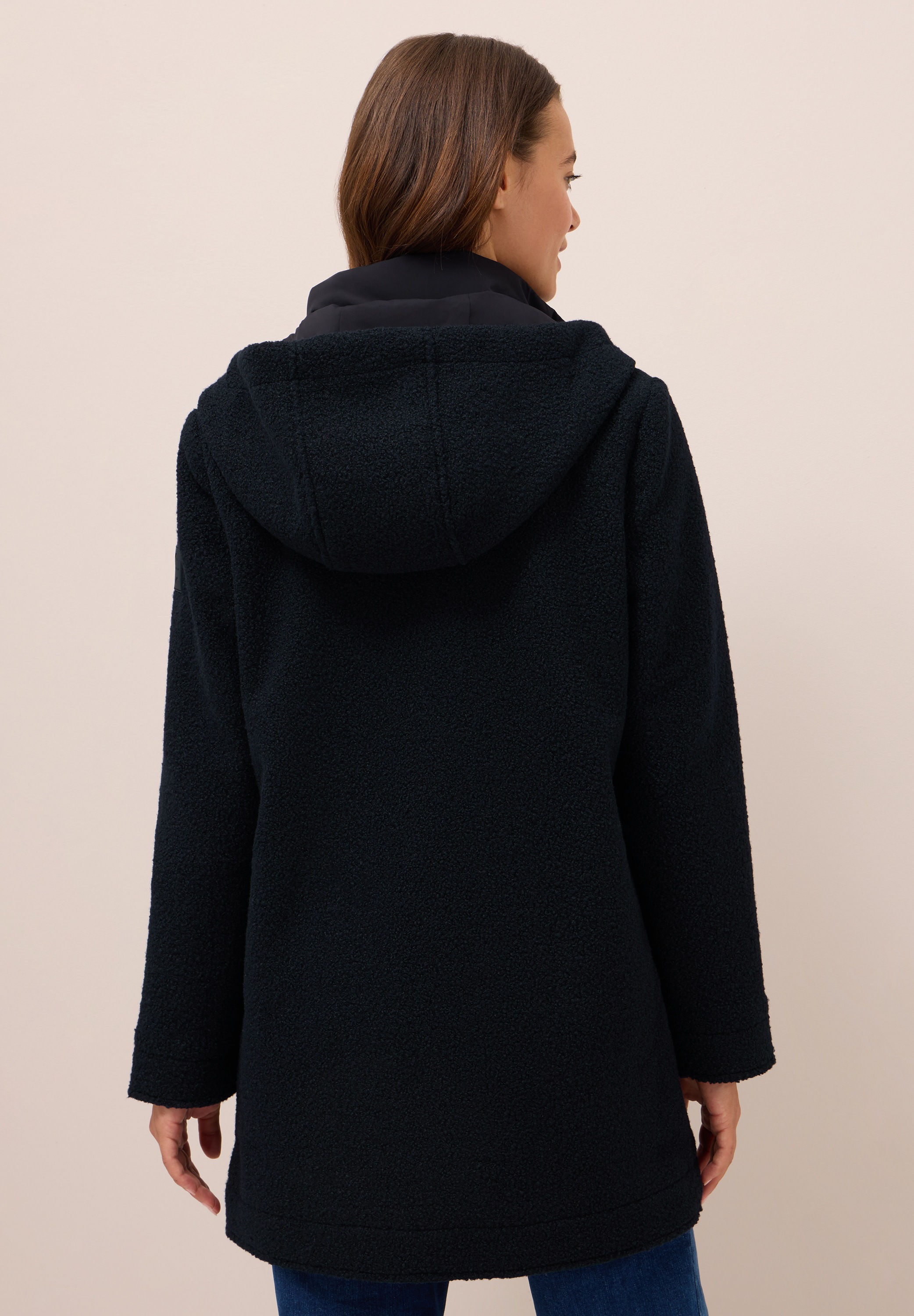 Cecil Fellimitatmantel mit Kapuze mit Tunnelzugband günstig online kaufen